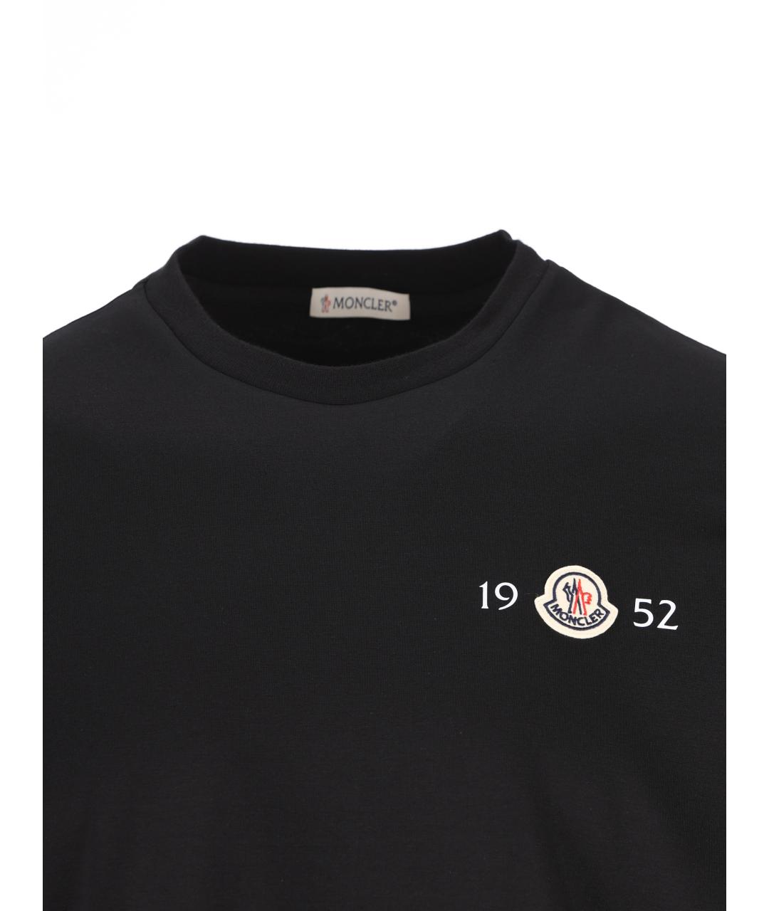 MONCLER Черная хлопковая футболка, фото 4
