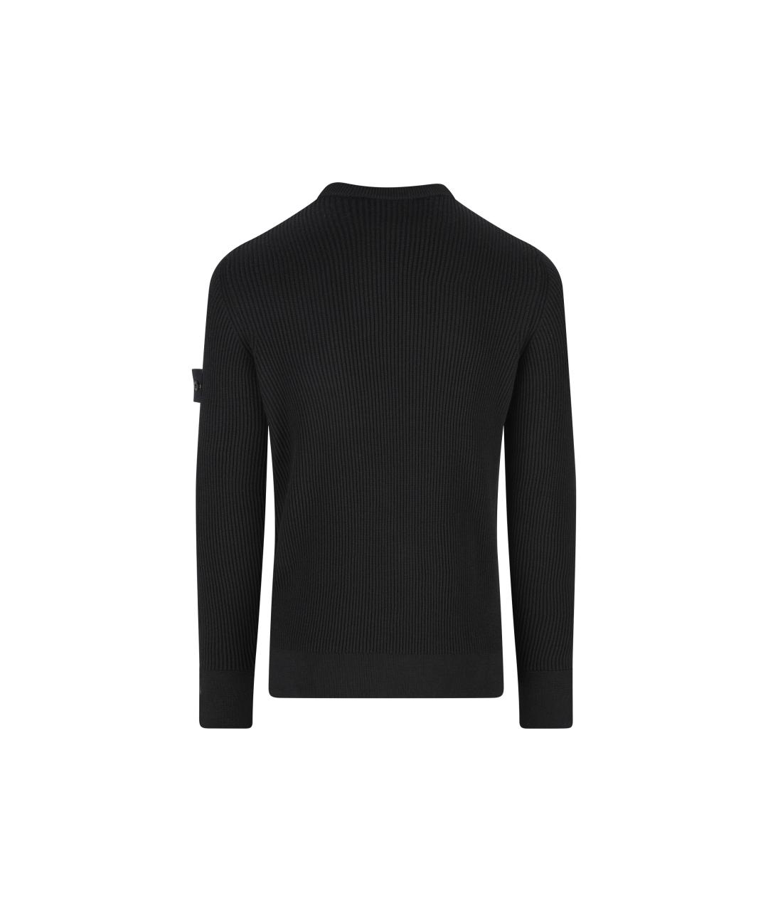 STONE ISLAND Черный шерстяной джемпер / свитер, фото 2