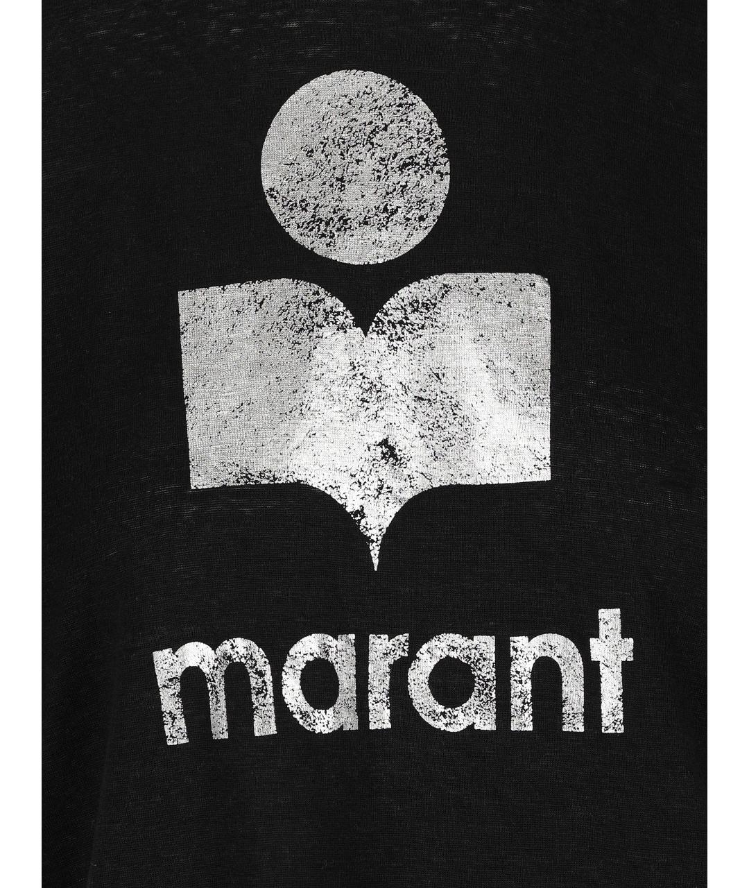ISABEL MARANT ETOILE Черная хлопковая футболка, фото 3