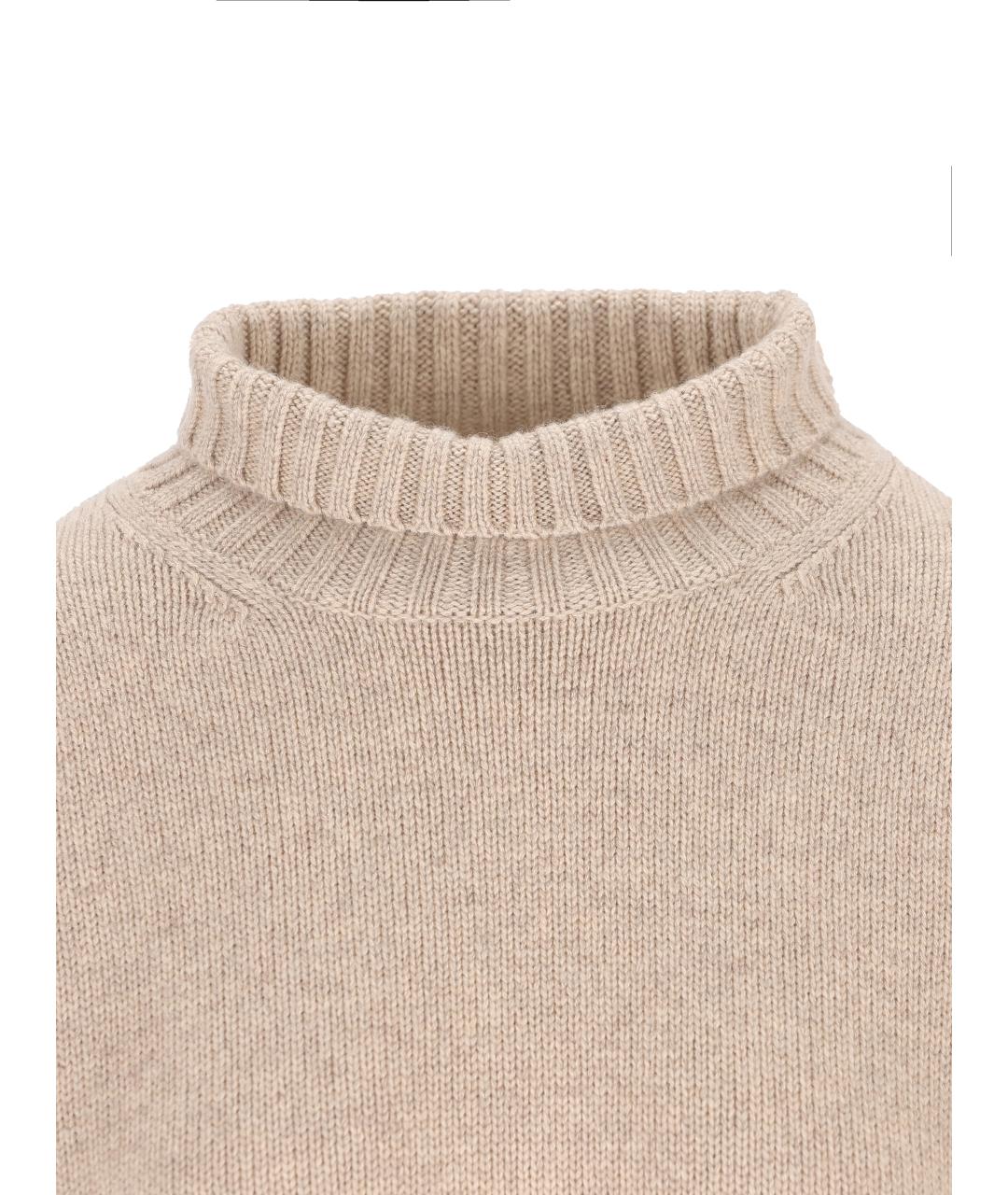 MAX MARA Бежевый кашемировый джемпер / свитер, фото 3