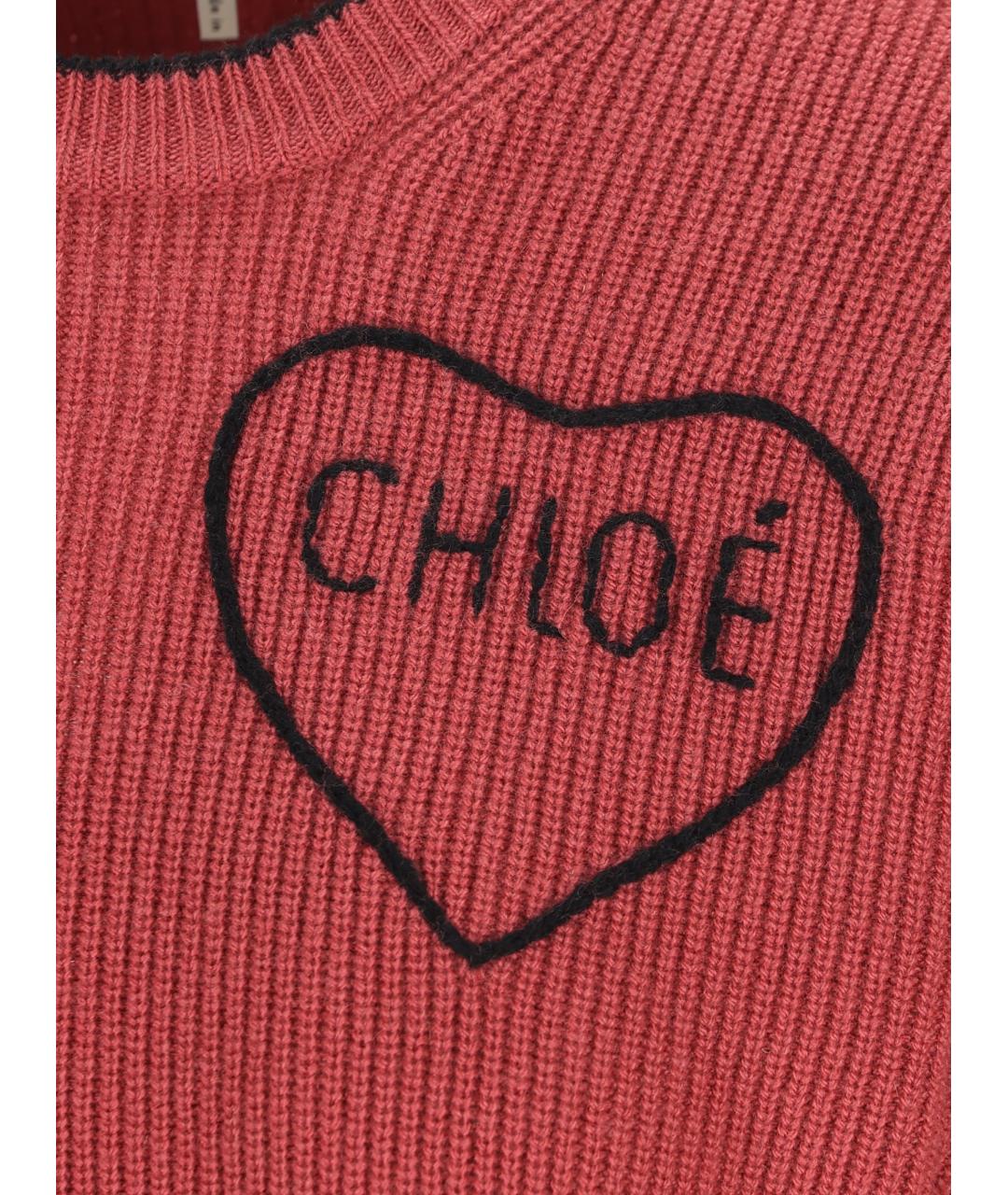 CHLOE Красный шерстяной джемпер / свитер, фото 4