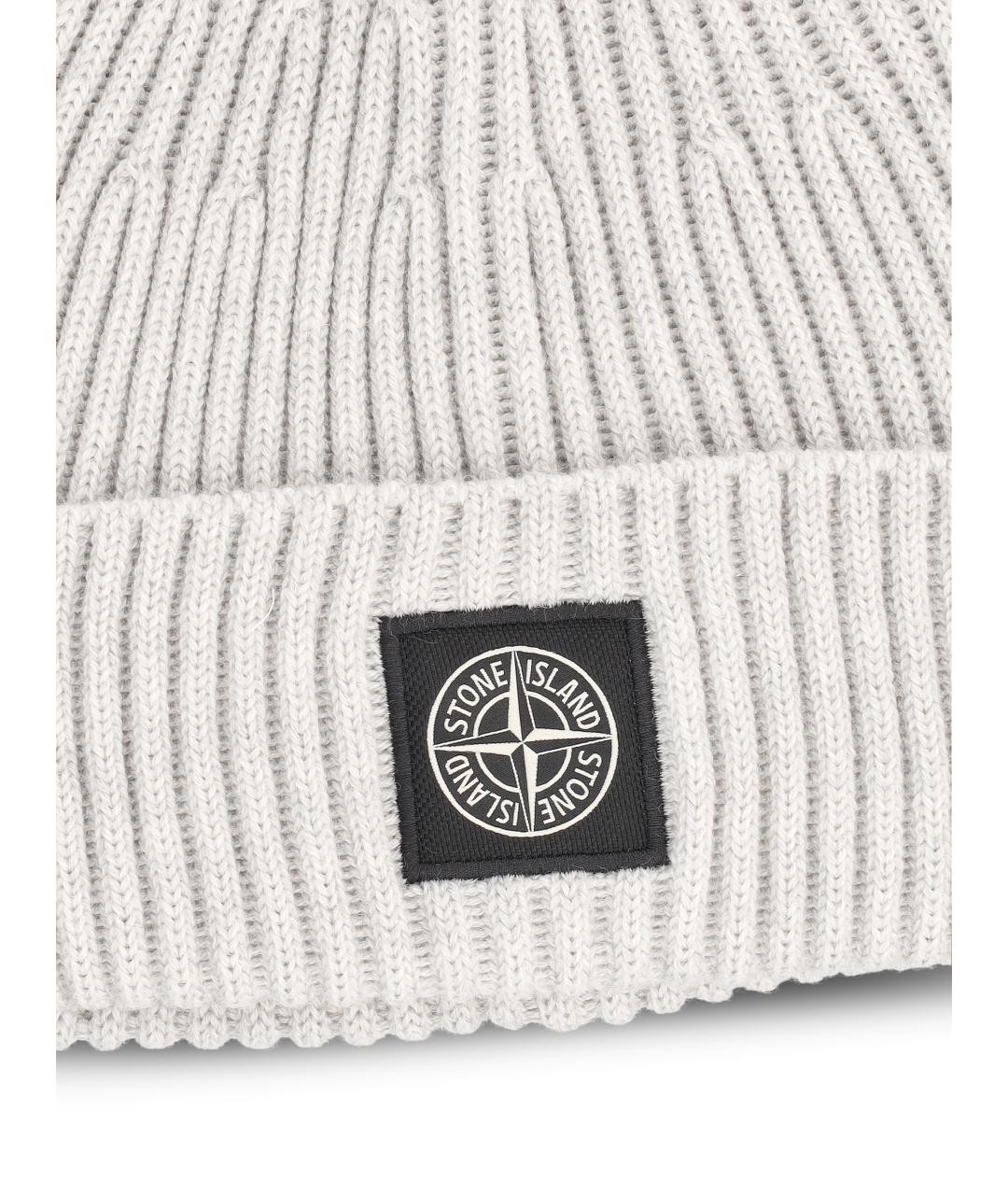 STONE ISLAND Серая шерстяная шапка, фото 3