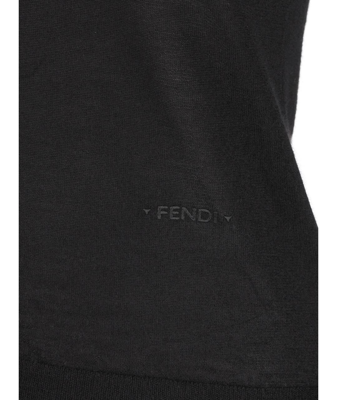 FENDI Черный кашемировый джемпер / свитер, фото 3
