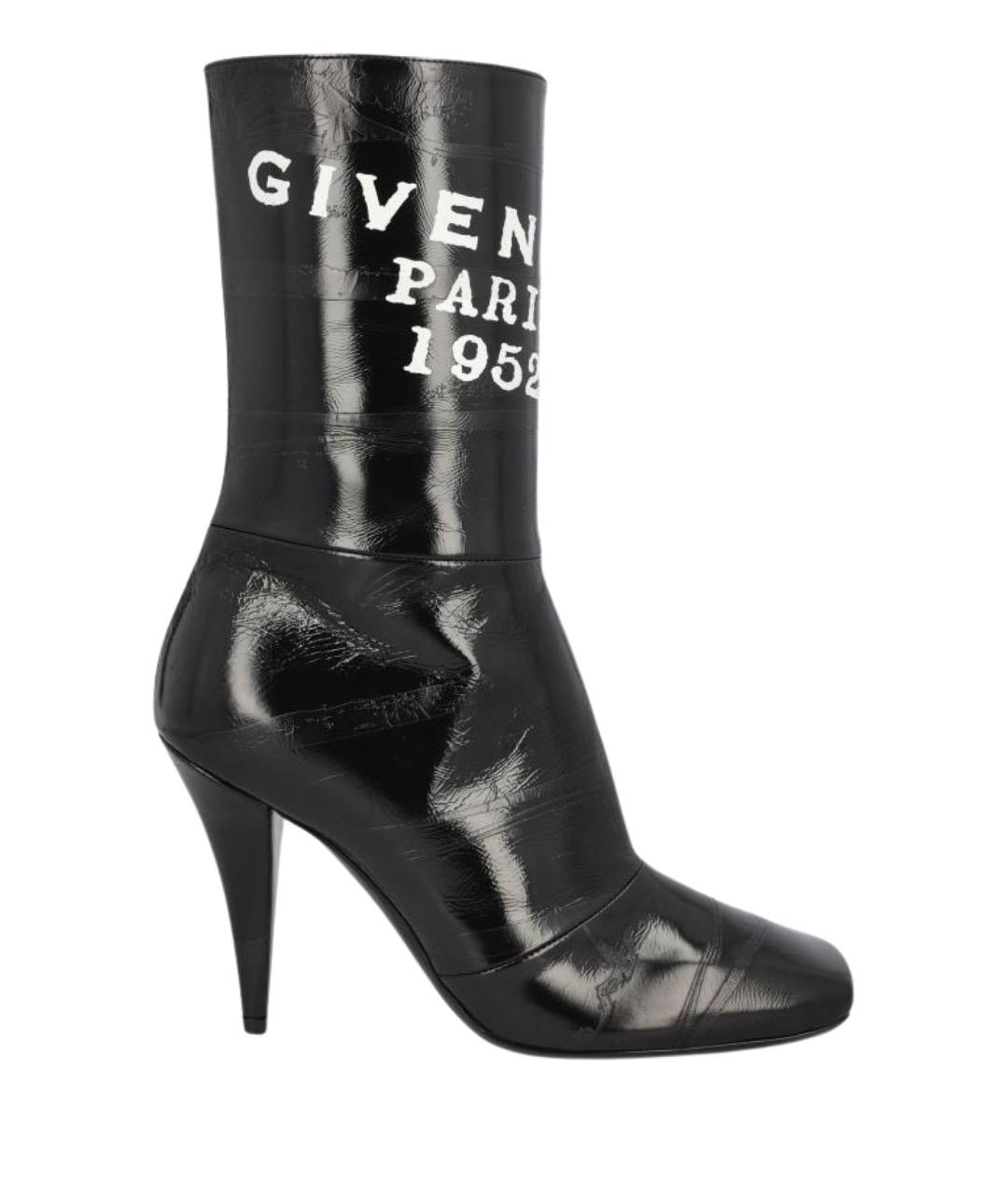 GIVENCHY Черные кожаные сапоги, фото 1