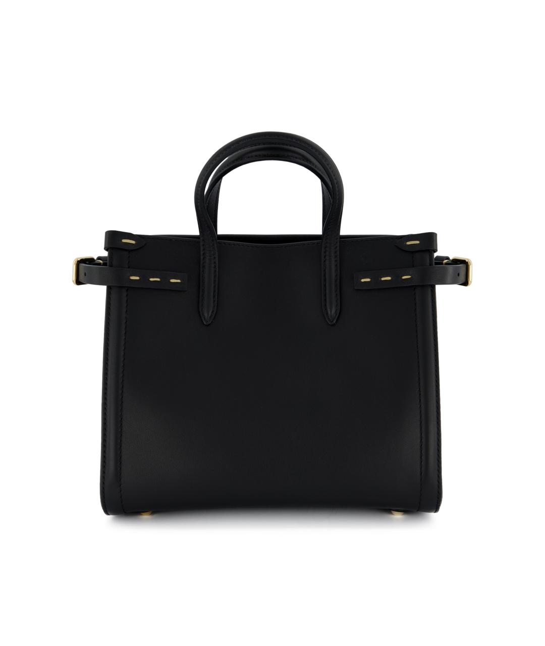 VALENTINO Черная кожаная сумка тоут, фото 2
