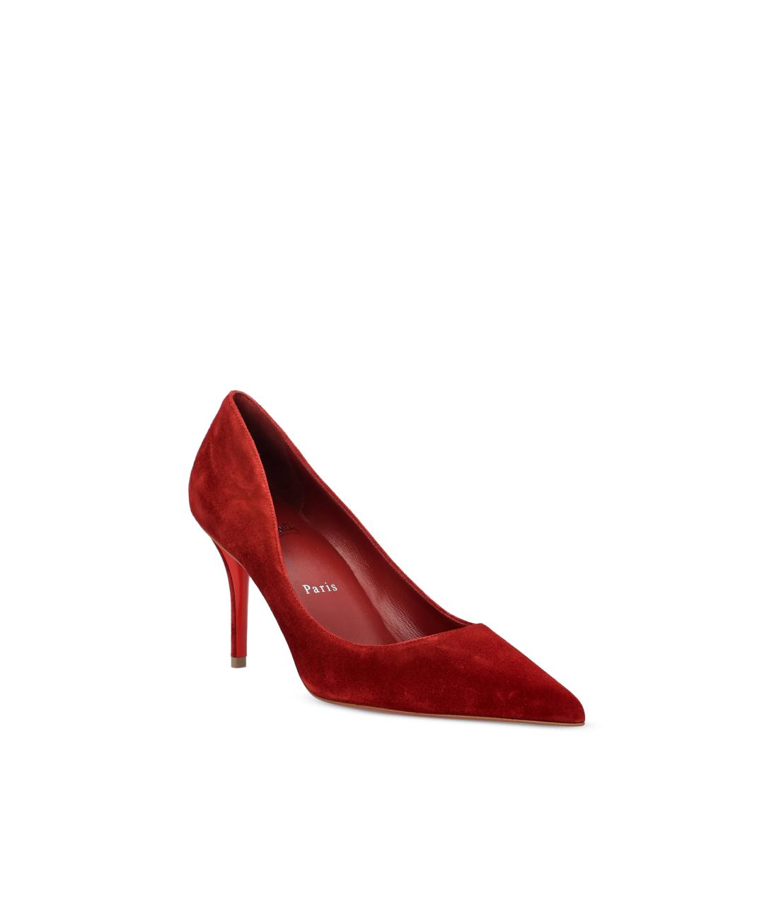 CHRISTIAN LOUBOUTIN Красные замшевые туфли, фото 2