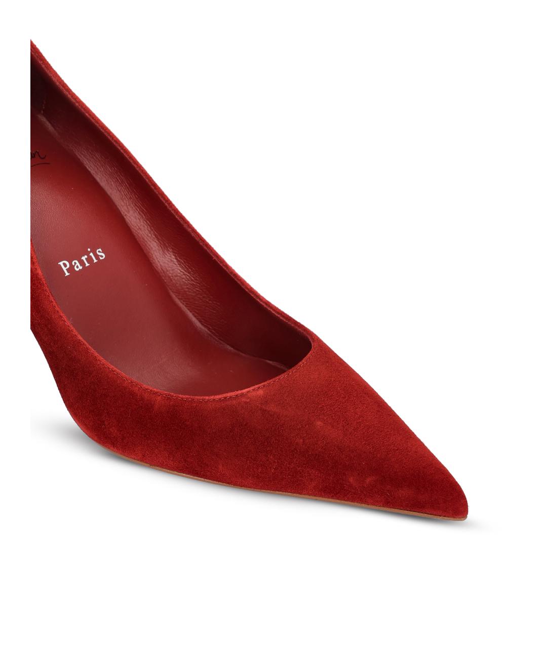CHRISTIAN LOUBOUTIN Красные замшевые туфли, фото 4