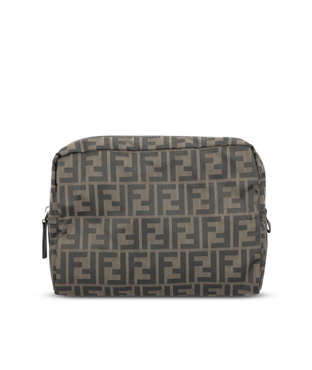 FENDI Коричневая тканевая косметичка, фото 1