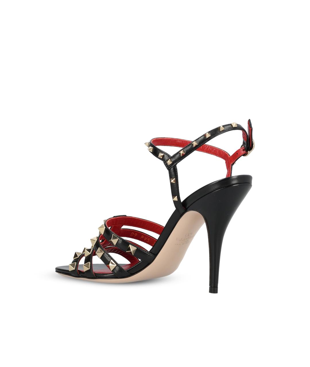 VALENTINO Черные кожаные босоножки, фото 3