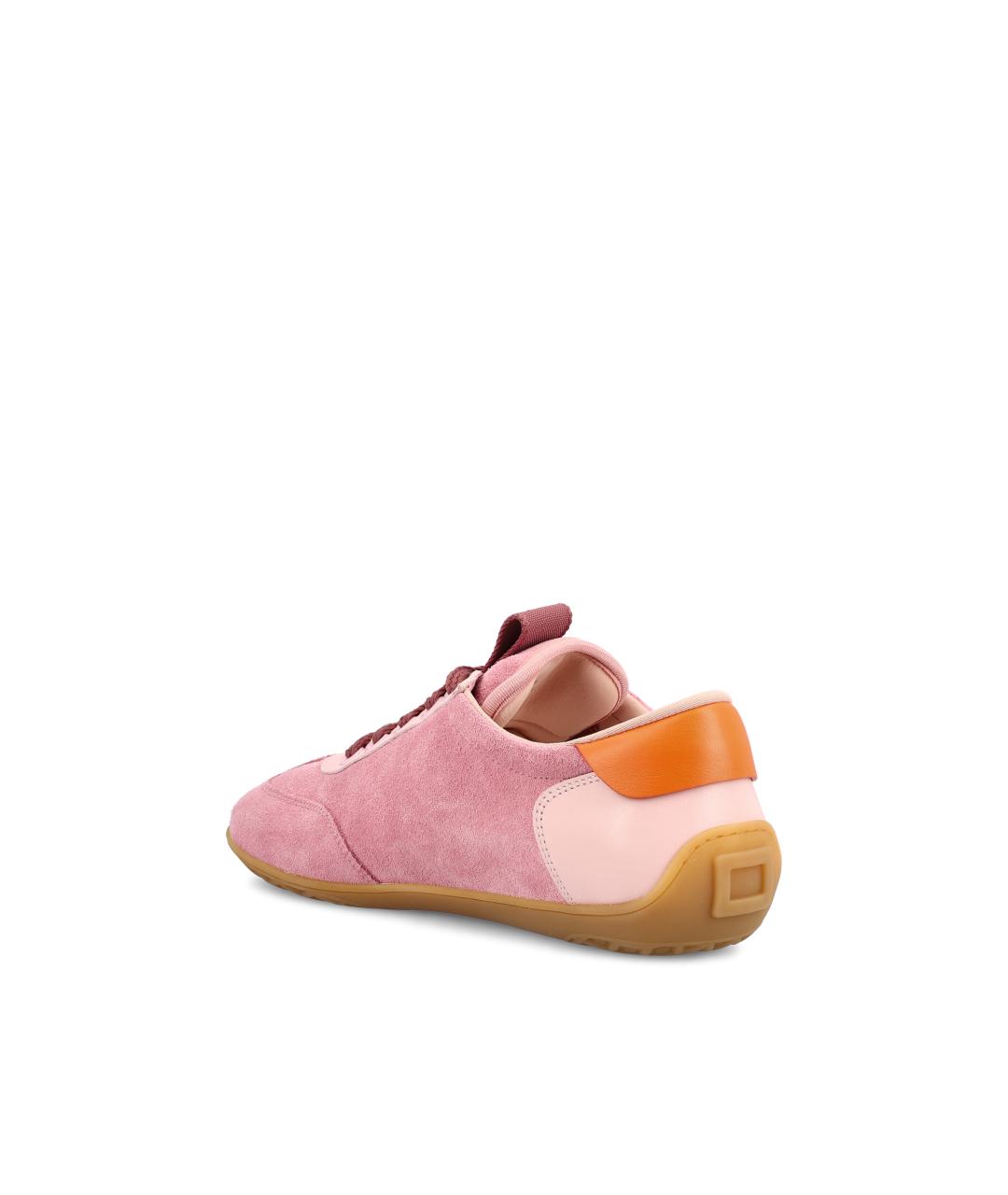 ROGER VIVIER Розовые замшевые кроссовки, фото 3