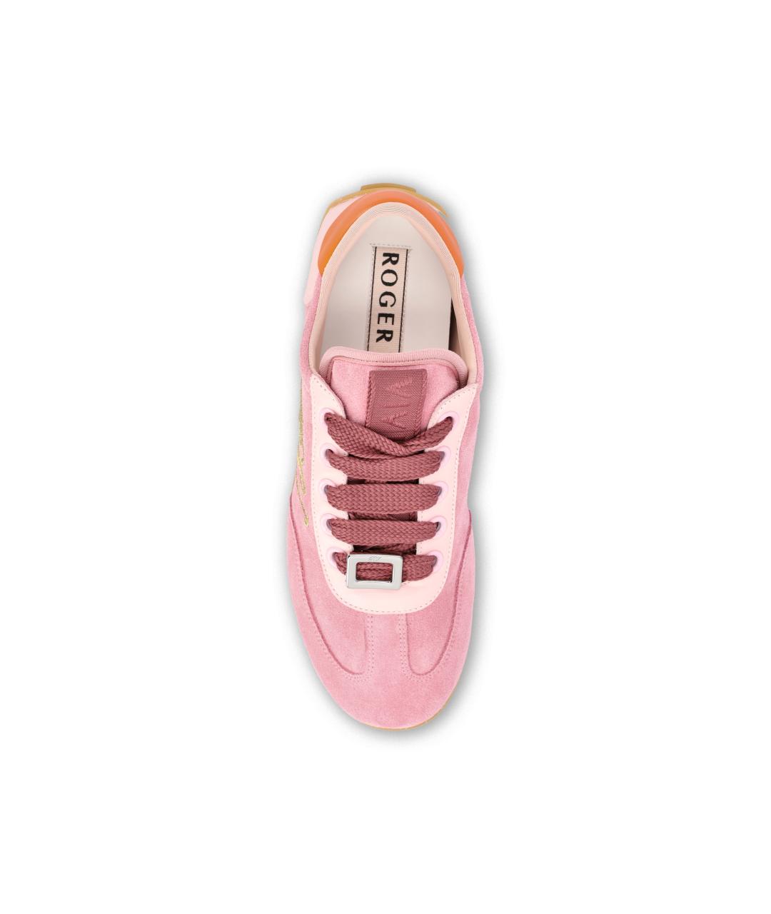 ROGER VIVIER Розовые замшевые кроссовки, фото 4