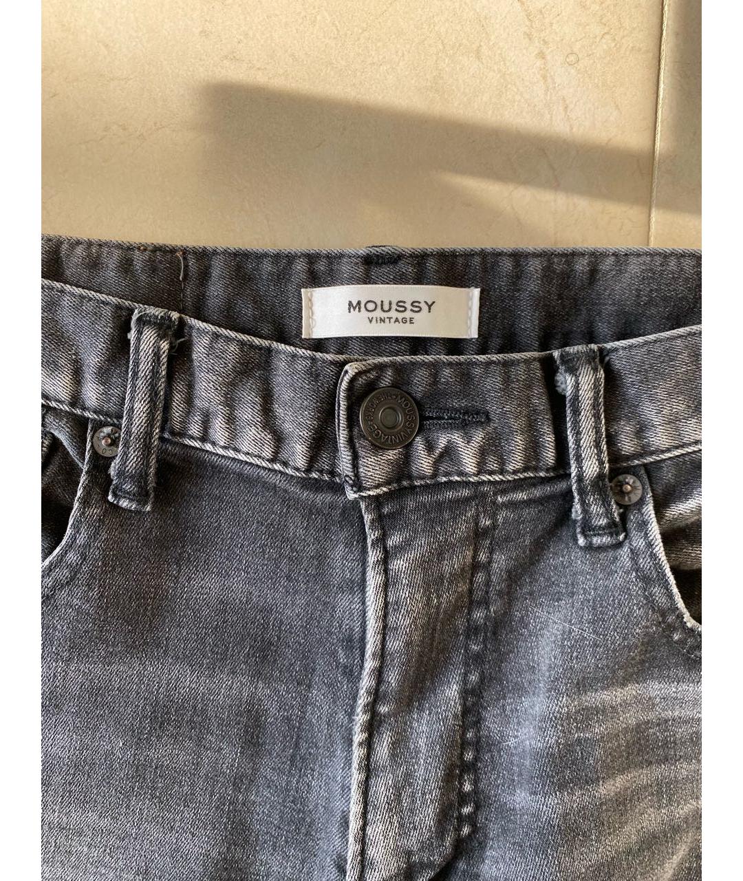 MOUSSY VINTAGE Антрацитовые хлопковые джинсы слим, фото 3