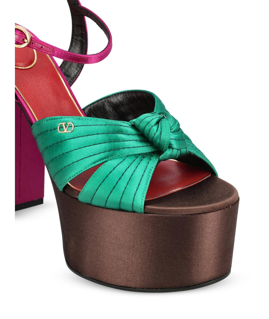 VALENTINO Мульти текстильные босоножки, фото 4