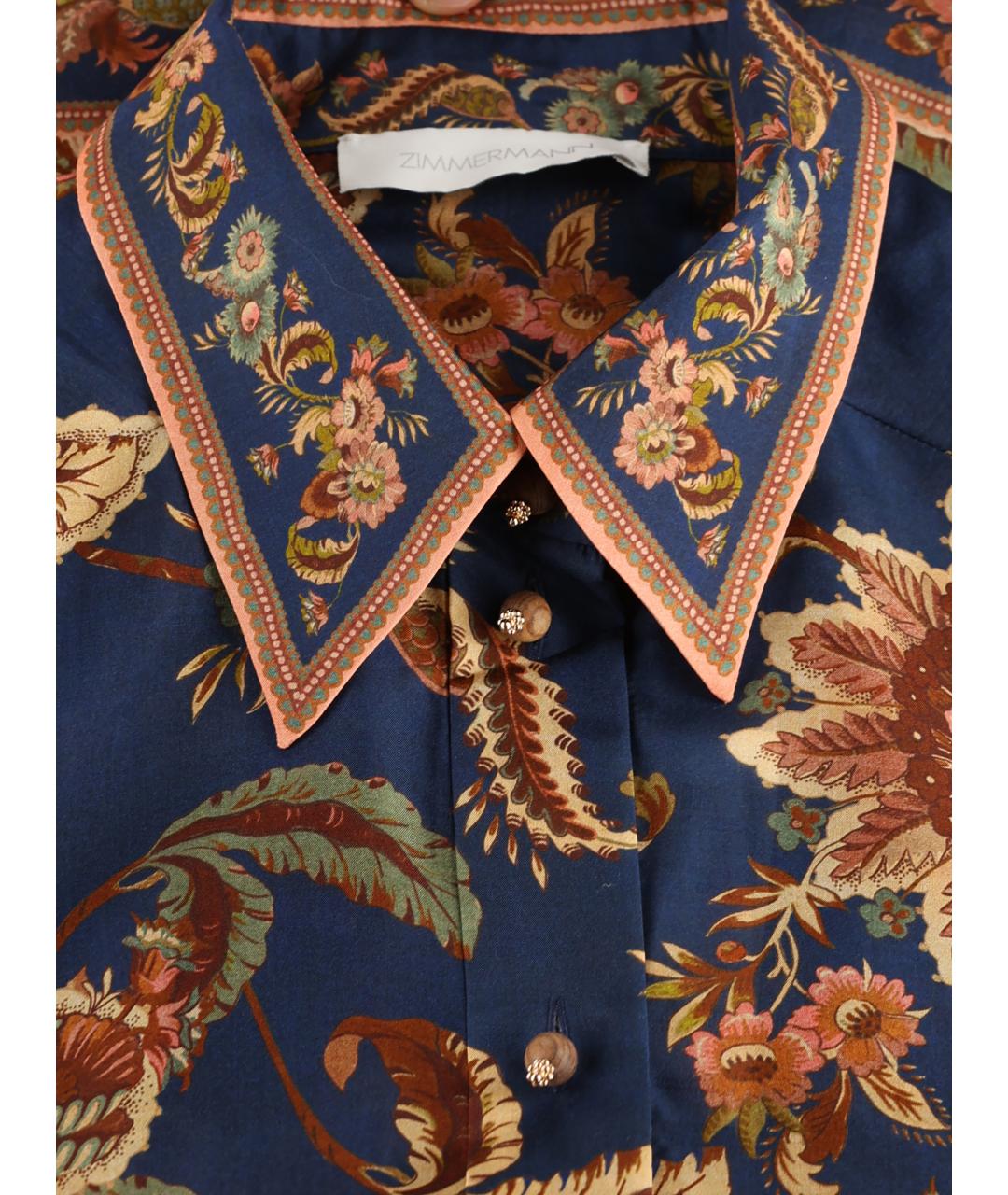 ZIMMERMANN Синяя шелковая рубашка, фото 4