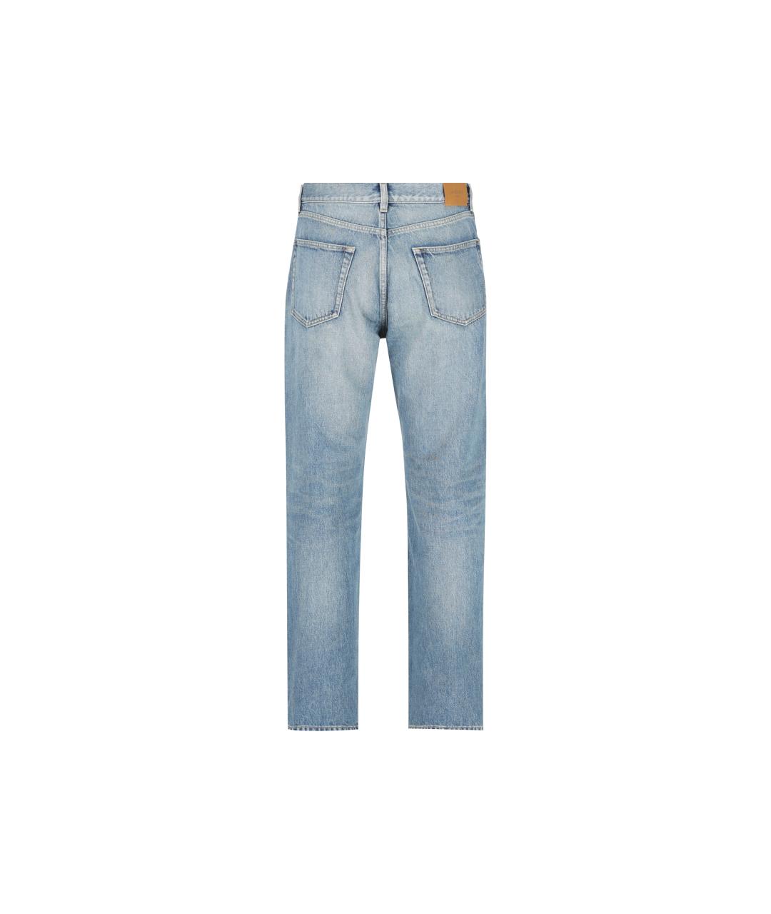 SAINT LAURENT Голубые хлопковые прямые джинсы, фото 2