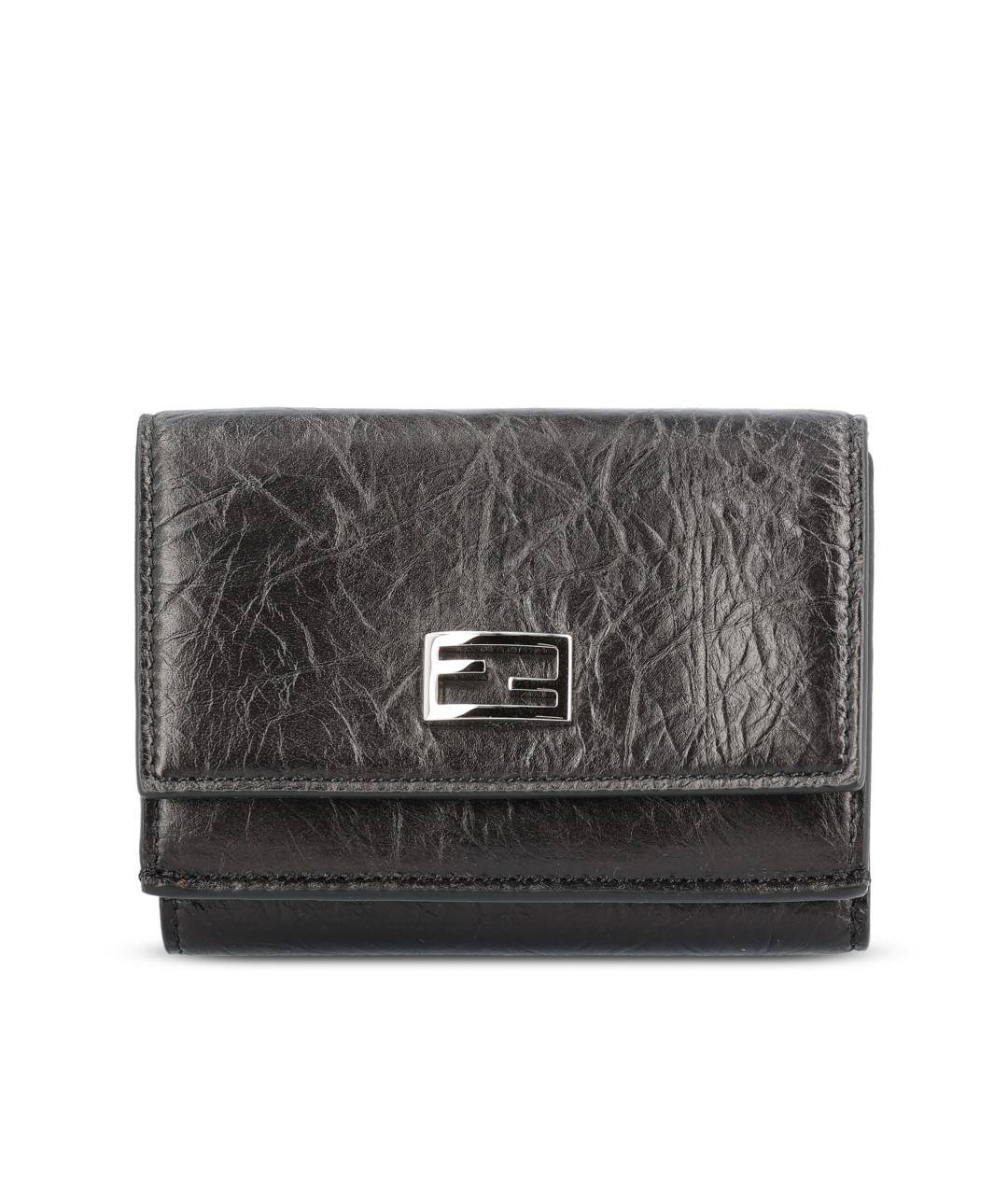 FENDI Черный кожаный кошелек, фото 1