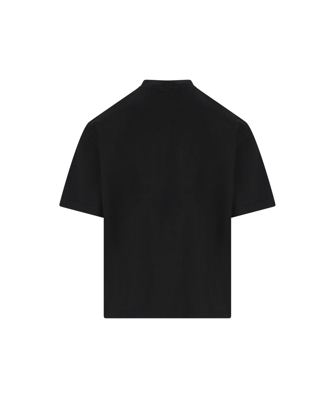 STONE ISLAND Черная хлопковая футболка, фото 2