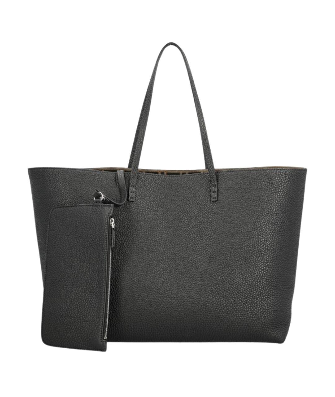 FENDI Черная кожаная сумка тоут, фото 1