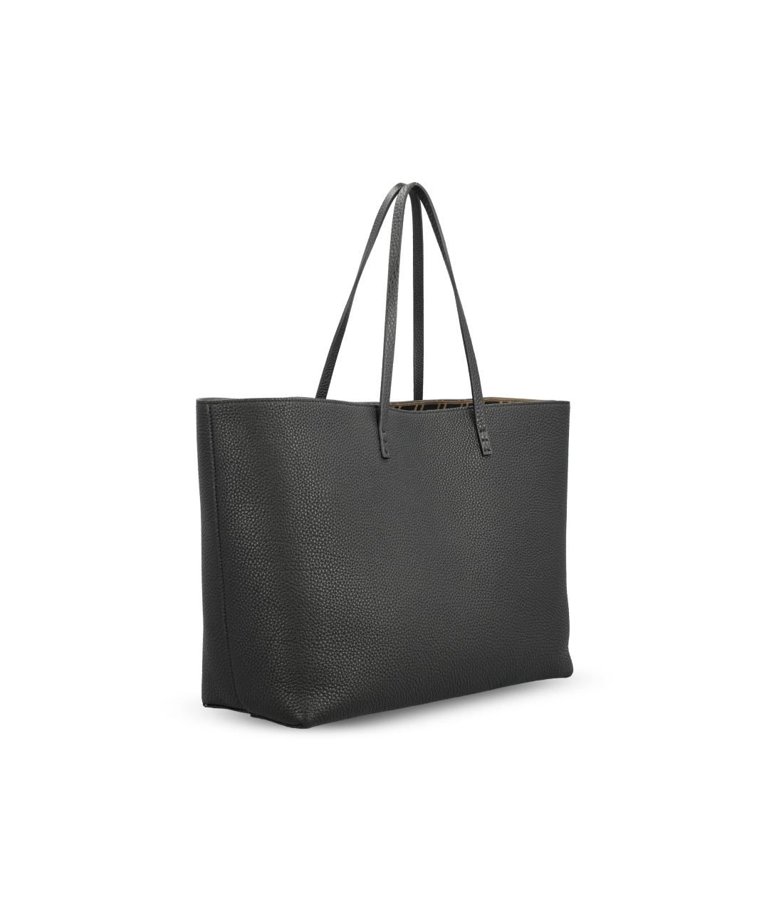 FENDI Черная кожаная сумка тоут, фото 3
