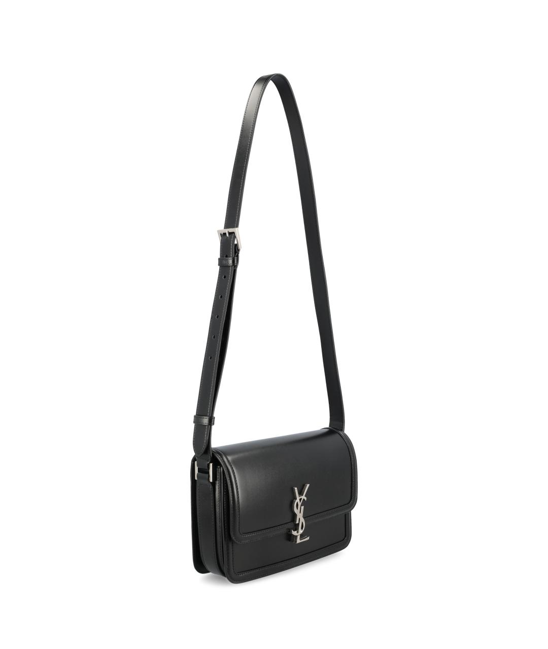 SAINT LAURENT Черная кожаная сумка на плечо, фото 3