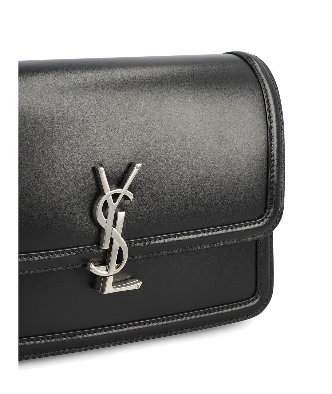 SAINT LAURENT Черная кожаная сумка на плечо, фото 4