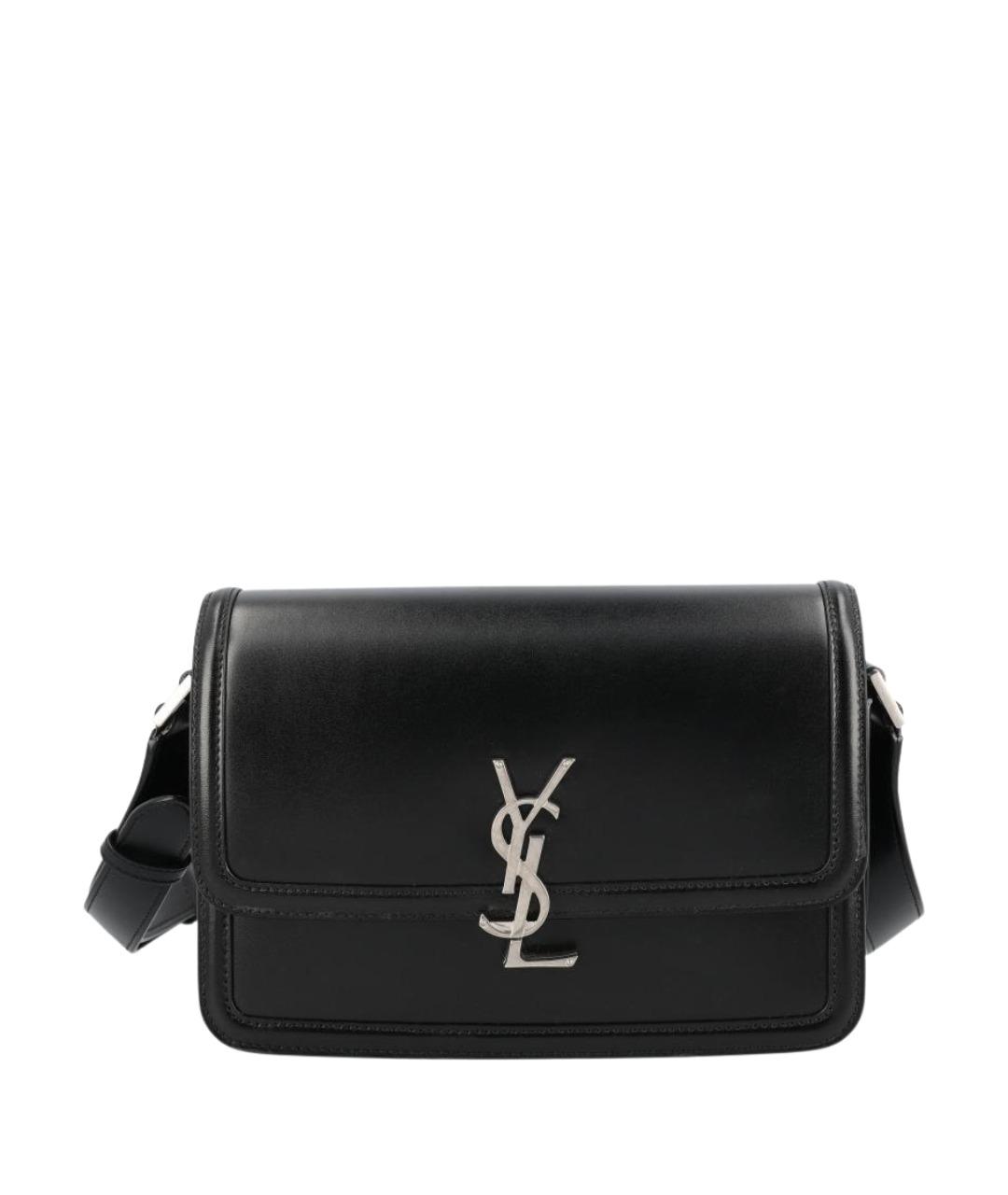 SAINT LAURENT Черная кожаная сумка на плечо, фото 1