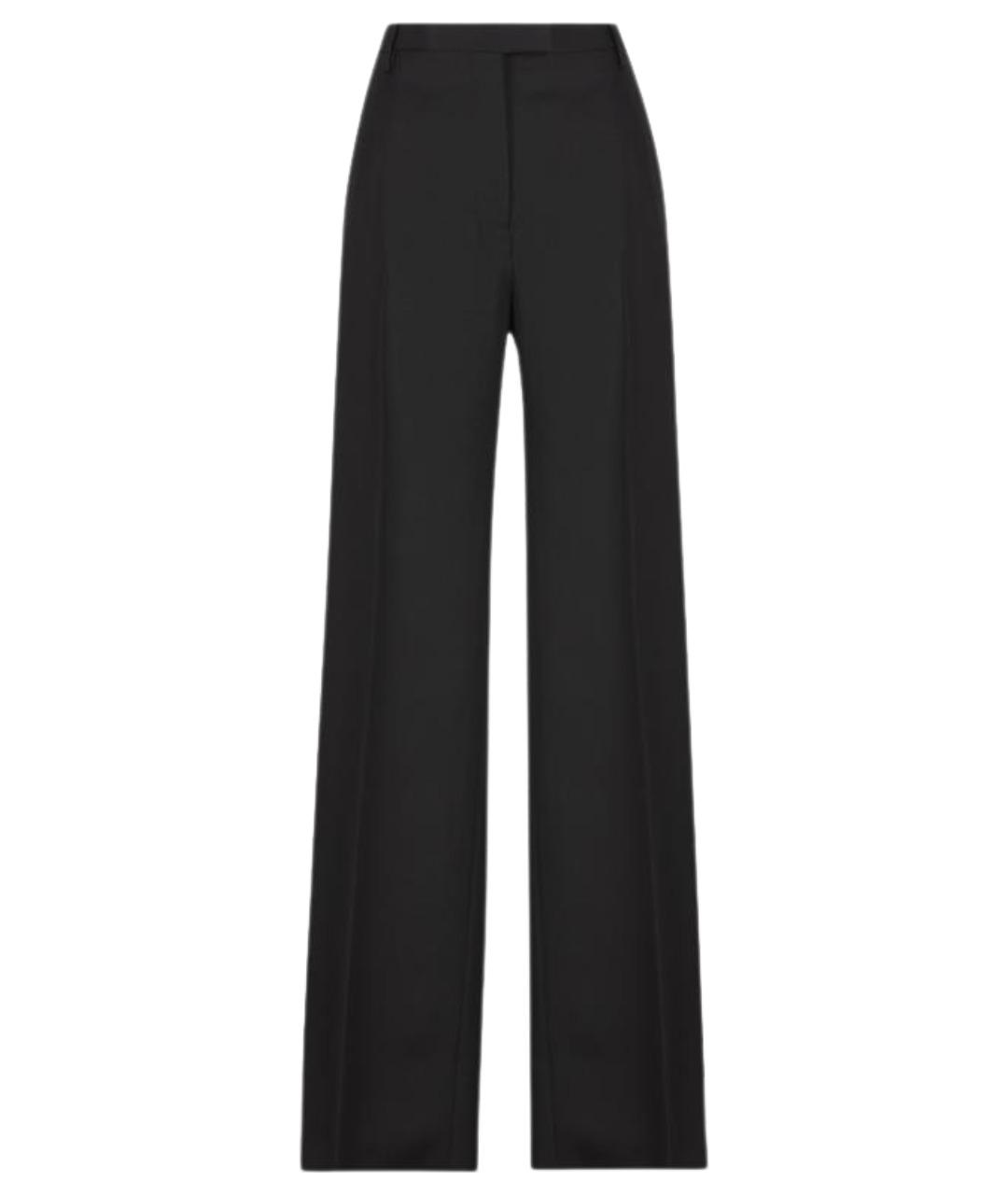 FENDI Черные шерстяные брюки широкие, фото 1