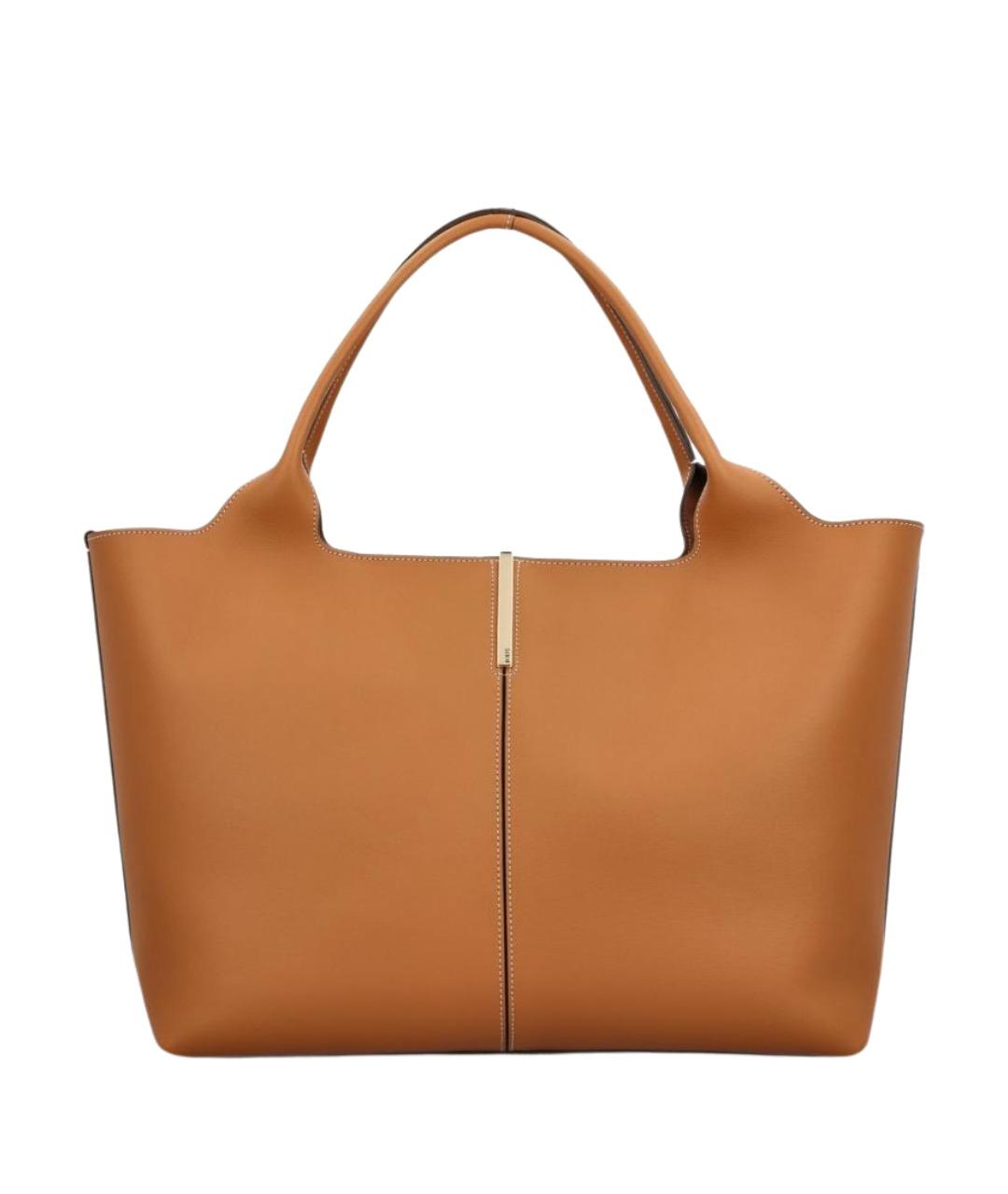 TOD'S Бежевая кожаная сумка тоут, фото 1
