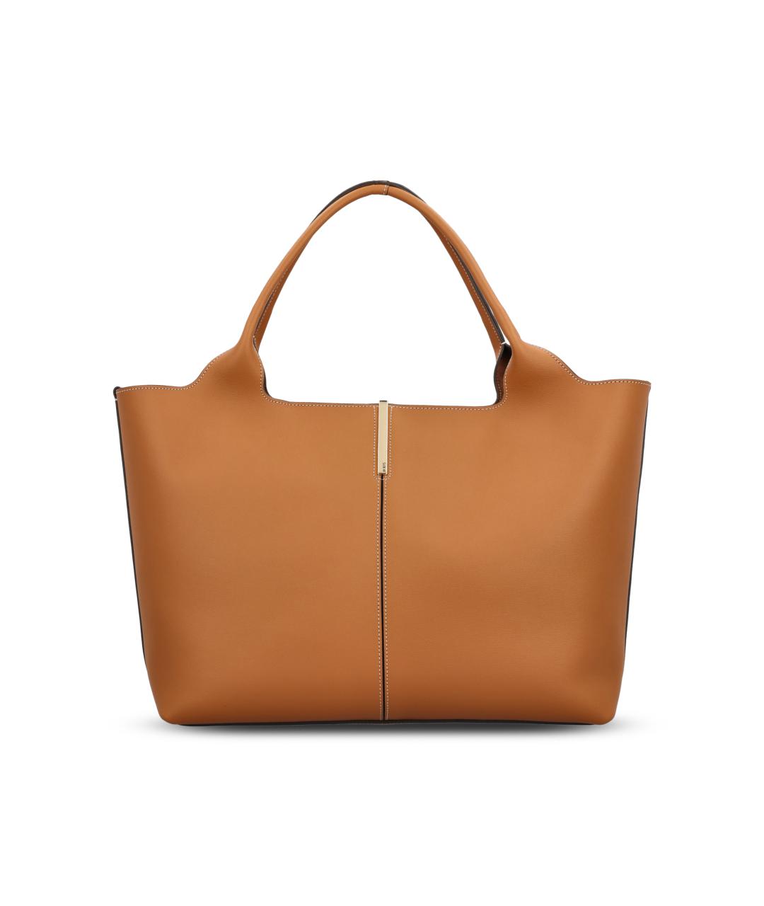 TOD'S Бежевая кожаная сумка тоут, фото 5