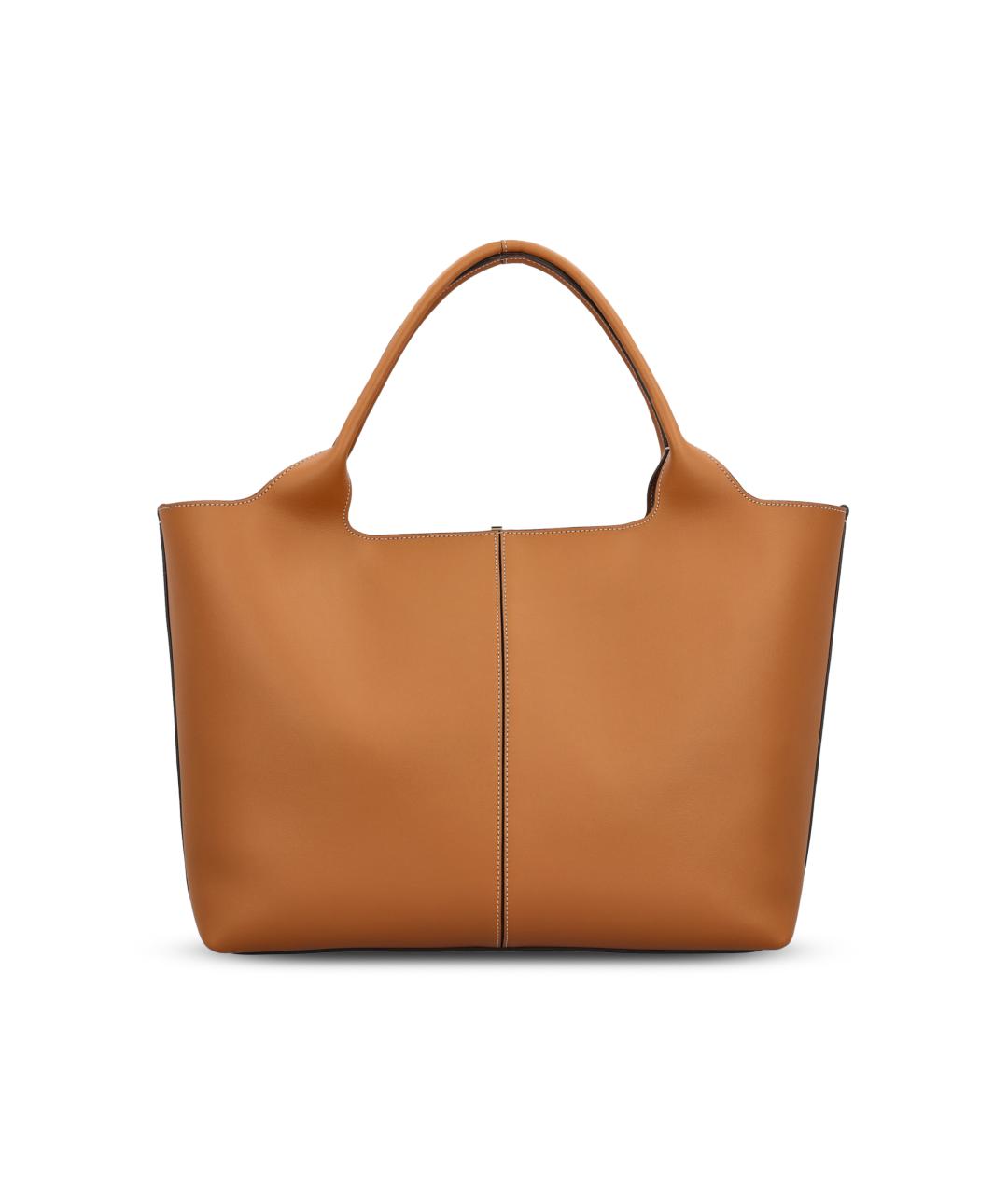 TOD'S Бежевая кожаная сумка тоут, фото 2