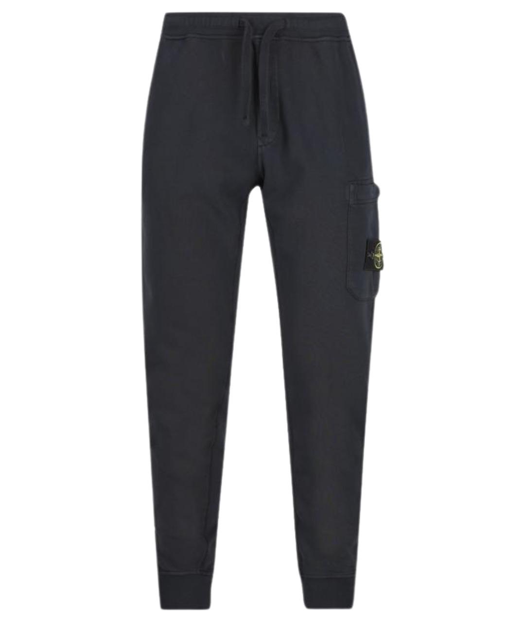 STONE ISLAND Черные хлопковые повседневные брюки, фото 1