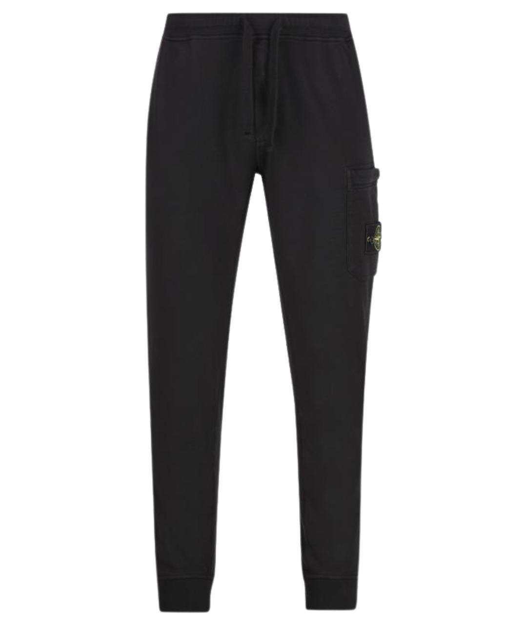 STONE ISLAND Черные хлопковые повседневные брюки, фото 1
