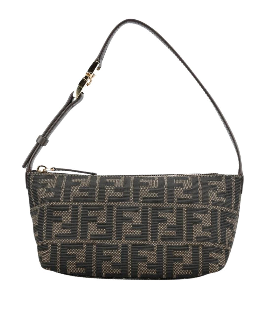 FENDI Коричневая тканевая сумка через плечо, фото 1