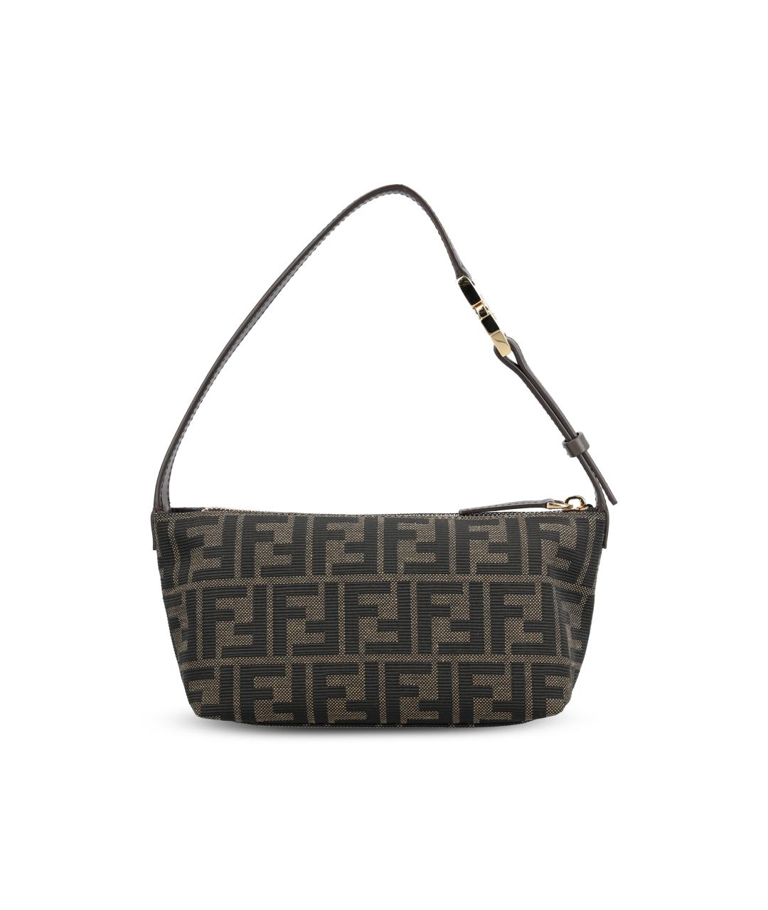 FENDI Коричневая тканевая сумка через плечо, фото 2