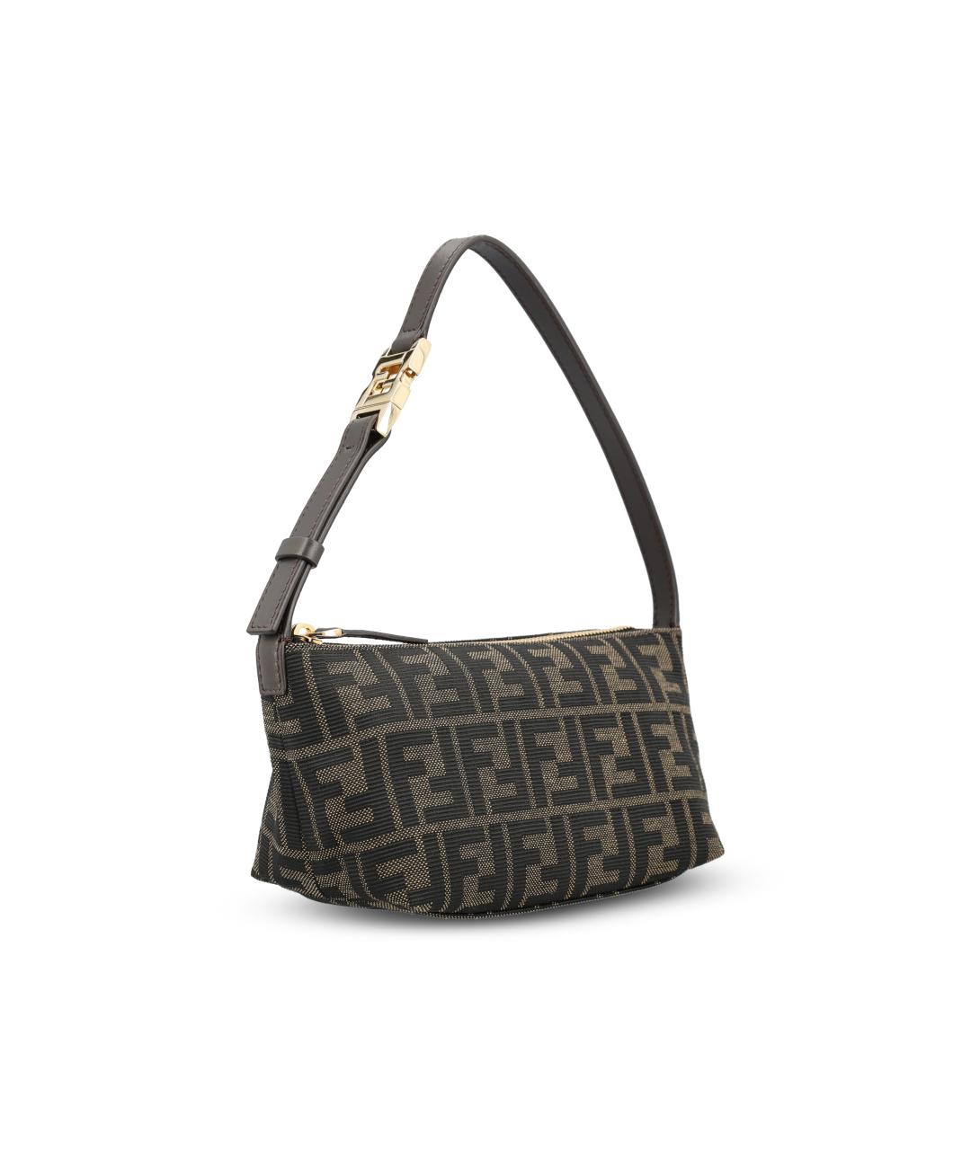 FENDI Коричневая тканевая сумка через плечо, фото 3