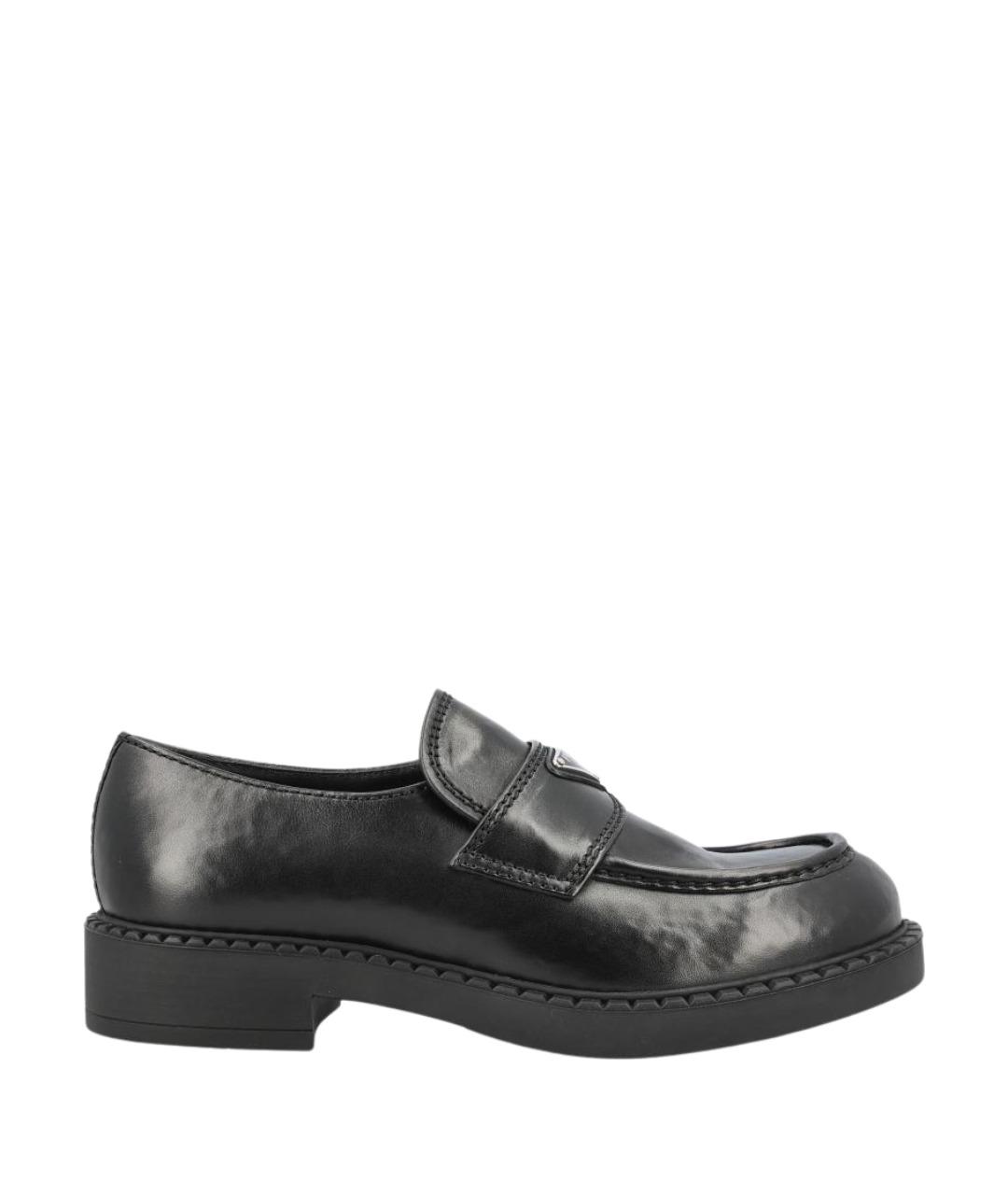 PRADA Черные кожаные лоферы, фото 1