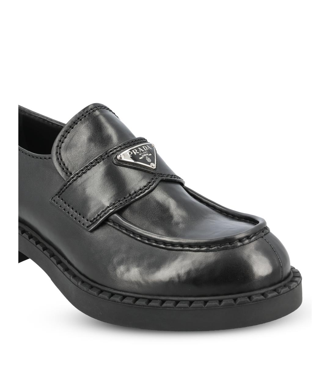 PRADA Черные кожаные лоферы, фото 4
