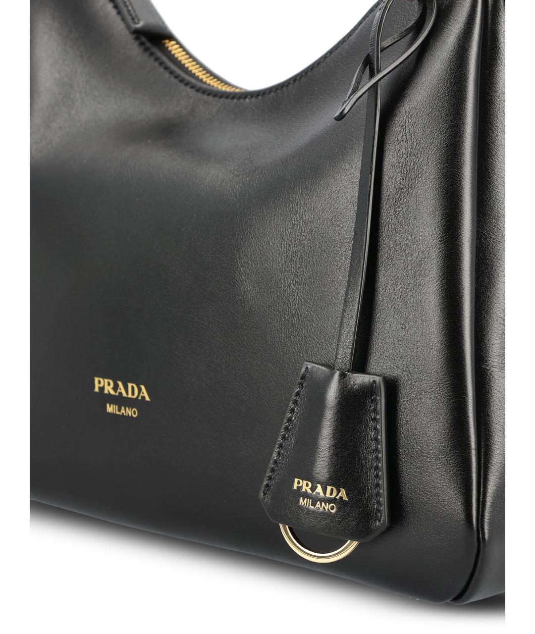 PRADA Черная кожаная сумка через плечо, фото 4