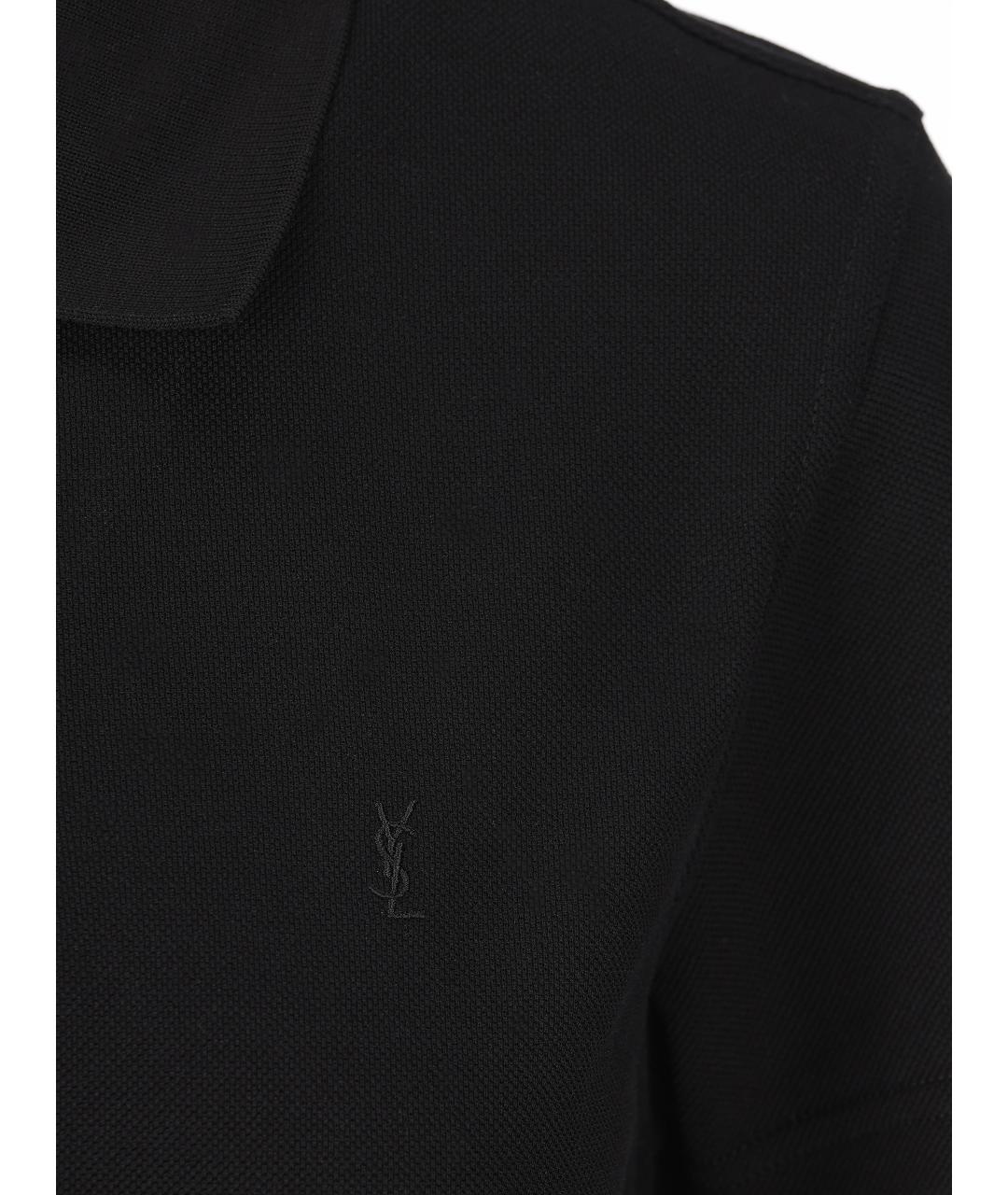 SAINT LAURENT Черное хлопковое повседневное платье, фото 4