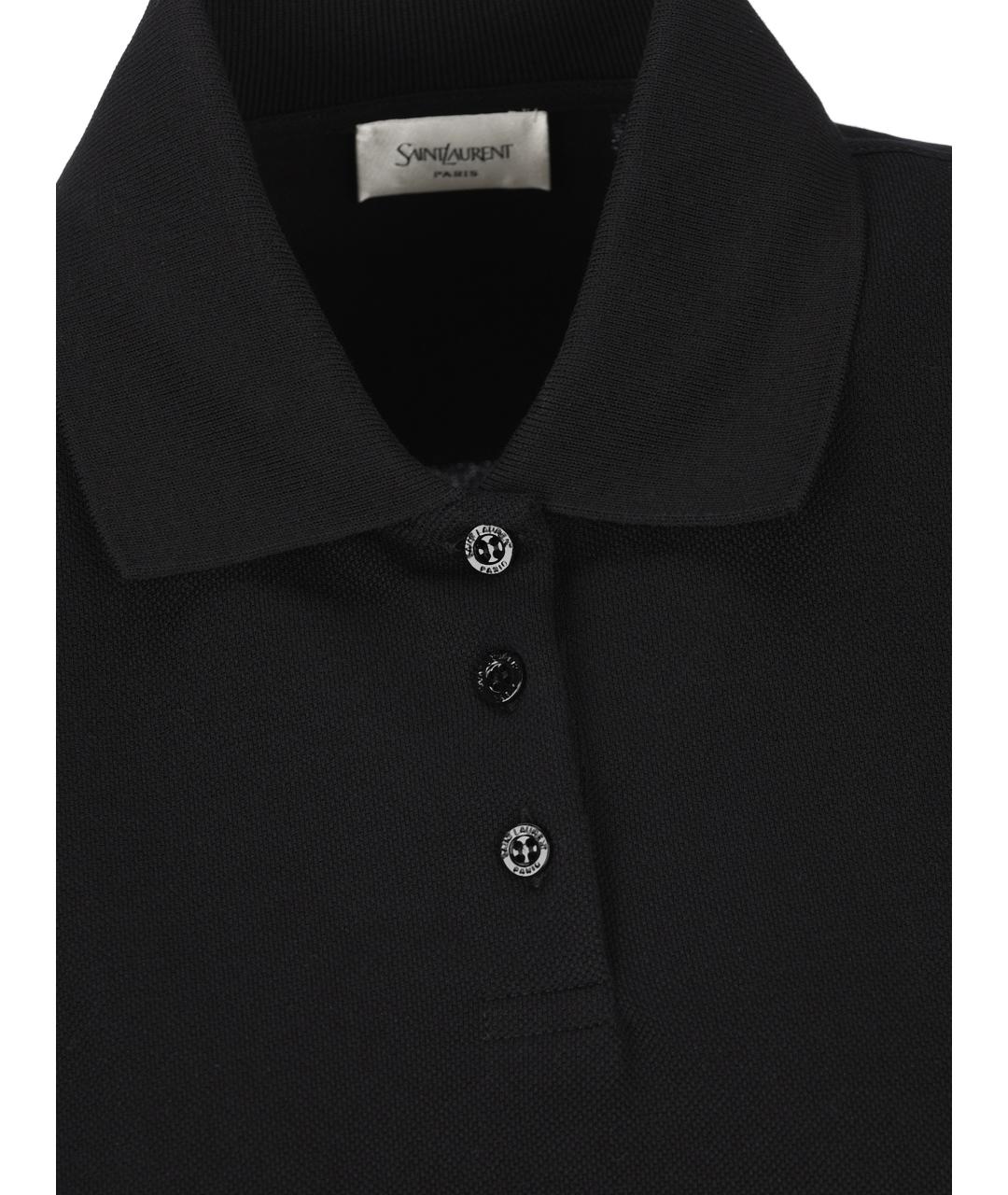 SAINT LAURENT Черное хлопковое повседневное платье, фото 3