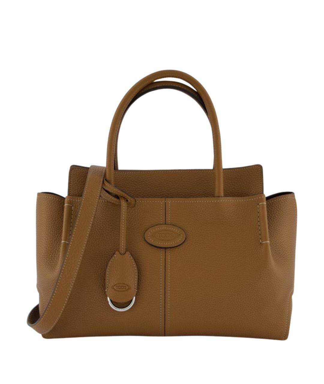 TOD'S Коричневая кожаная сумка тоут, фото 1