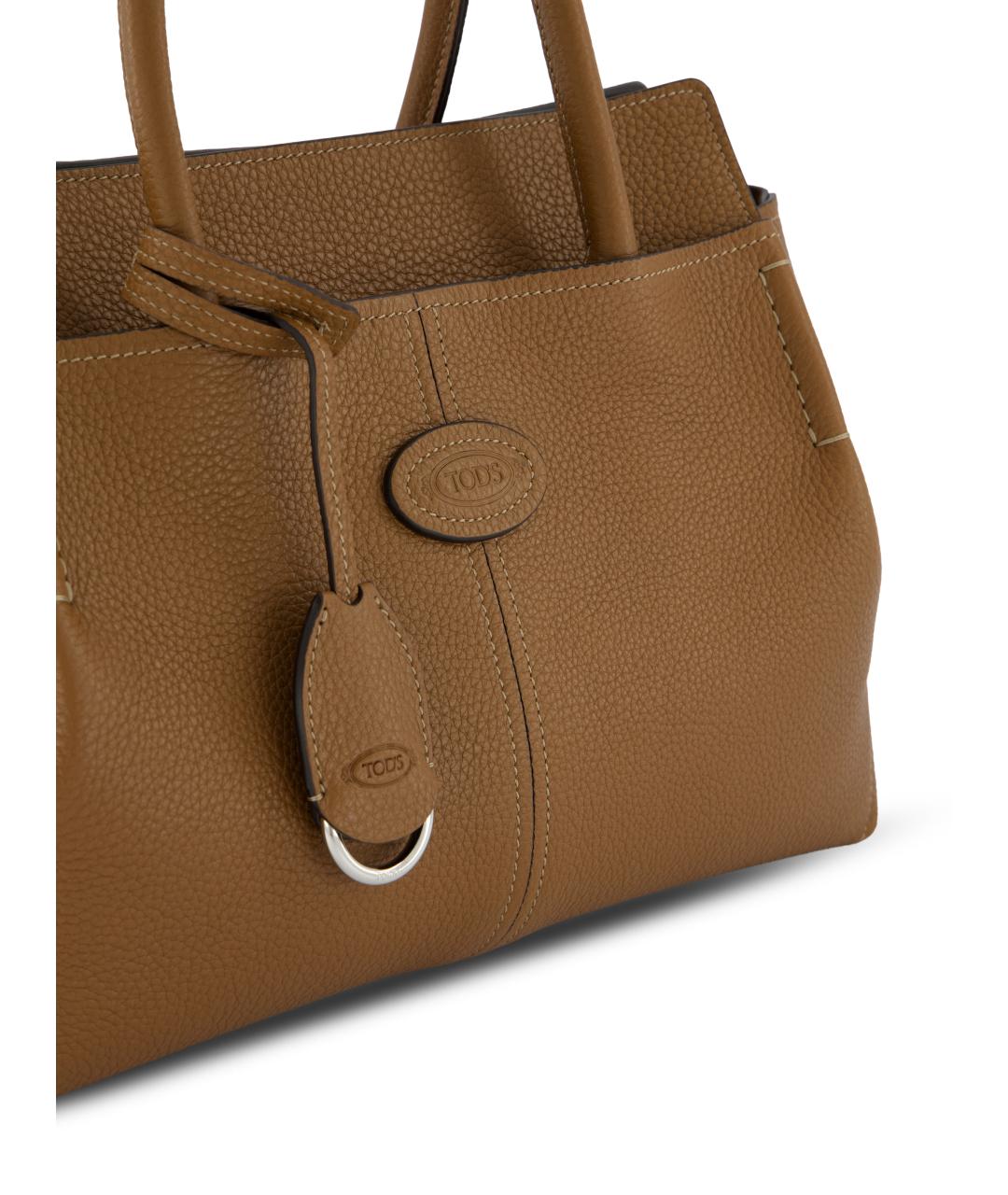TOD'S Коричневая кожаная сумка тоут, фото 4
