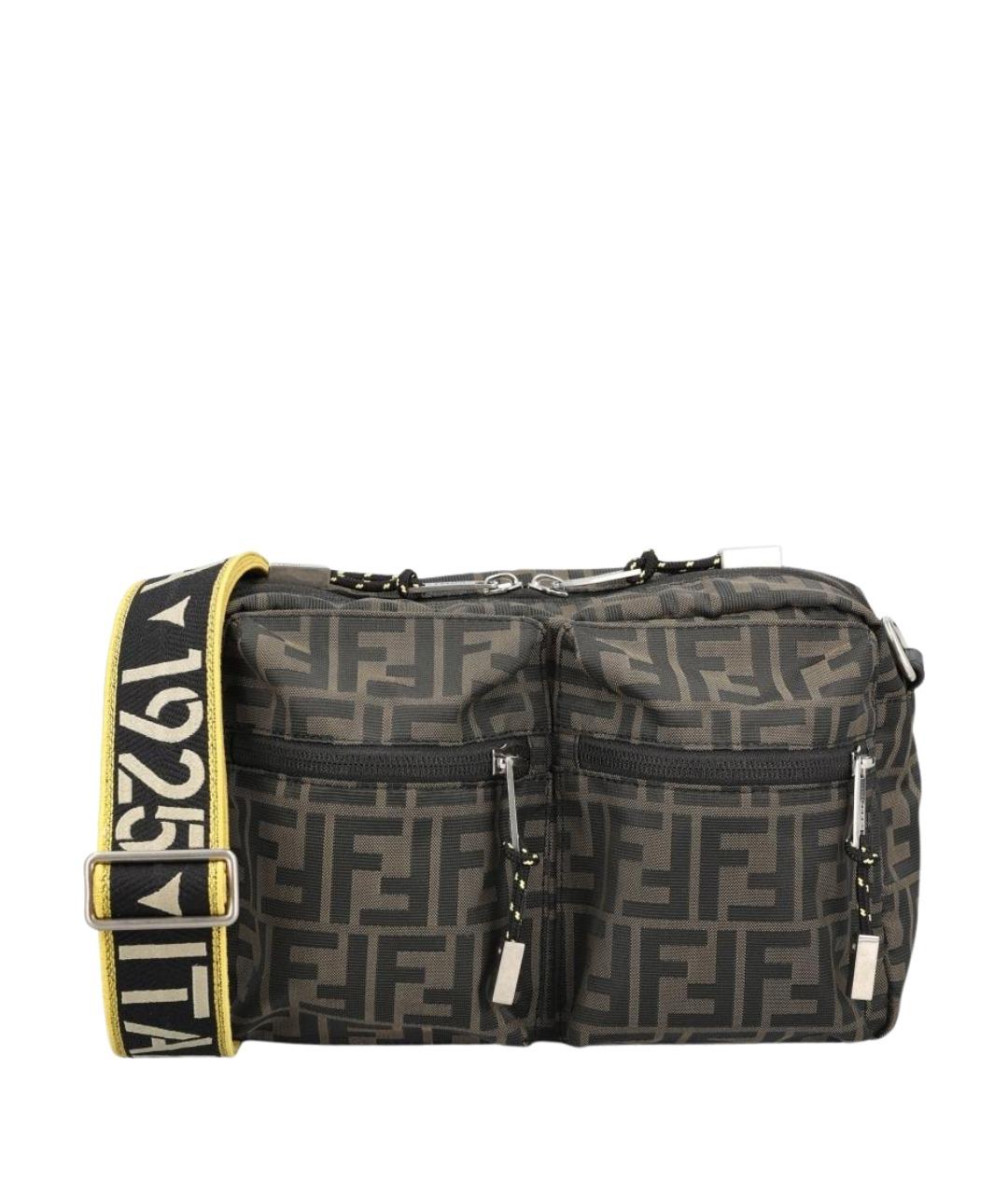 FENDI Коричневая синтетическая сумка на плечо, фото 1