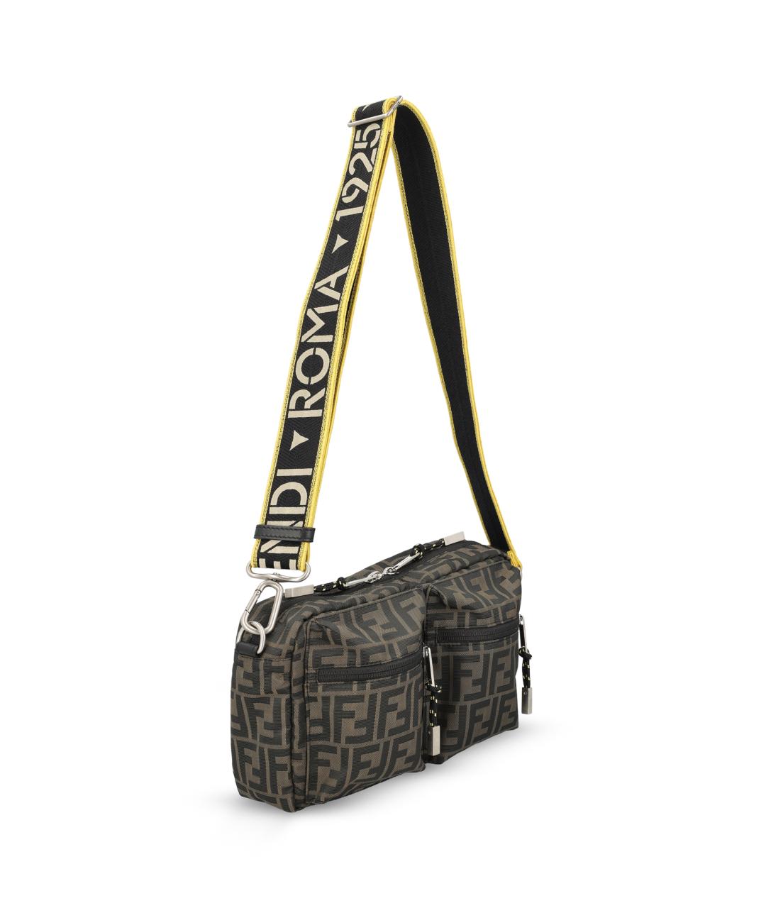 FENDI Коричневая синтетическая сумка на плечо, фото 3