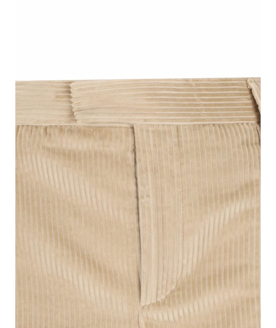 BRUNELLO CUCINELLI Бежевые хлопковые брюки широкие, фото 3