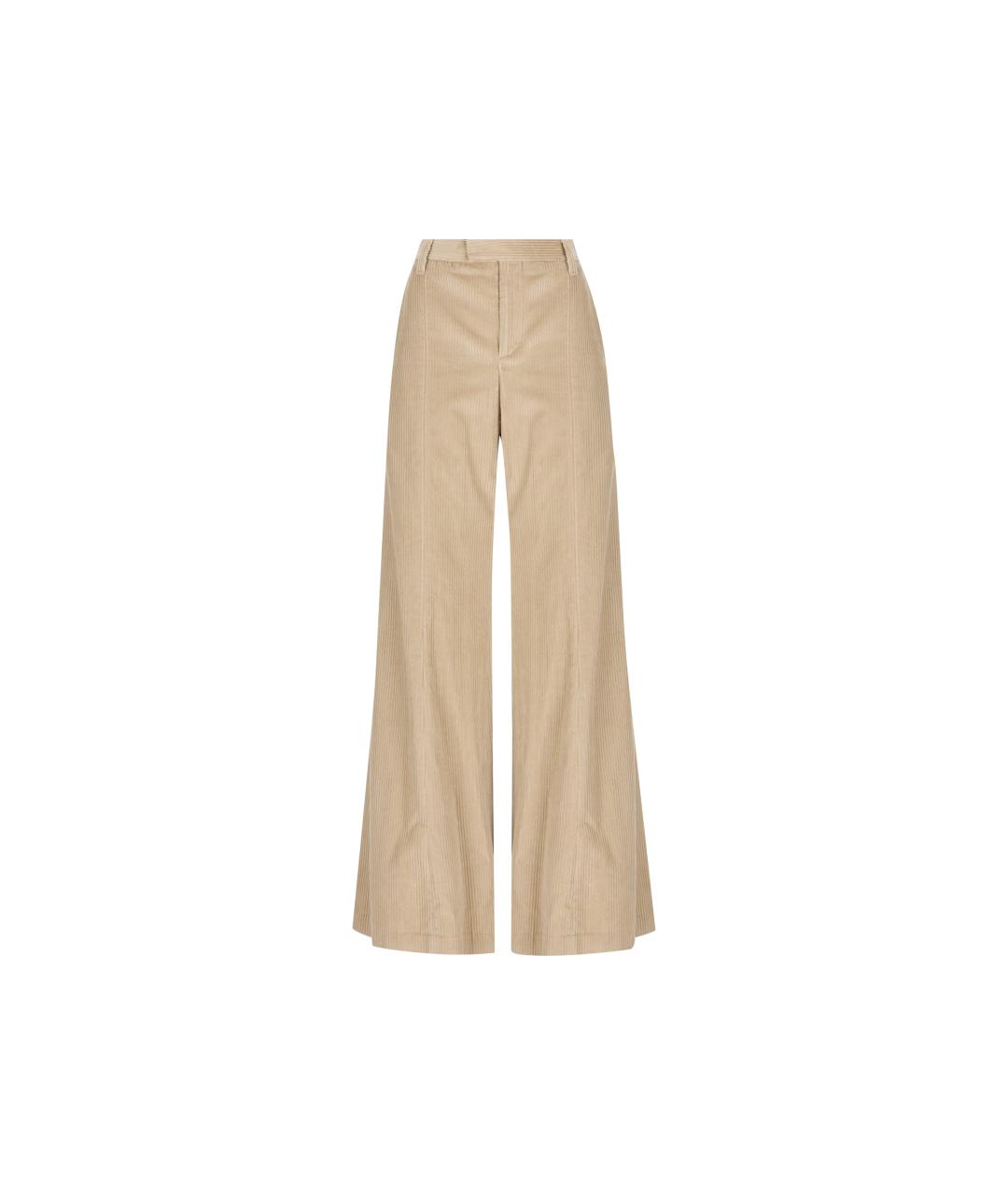 BRUNELLO CUCINELLI Бежевые хлопковые брюки широкие, фото 5