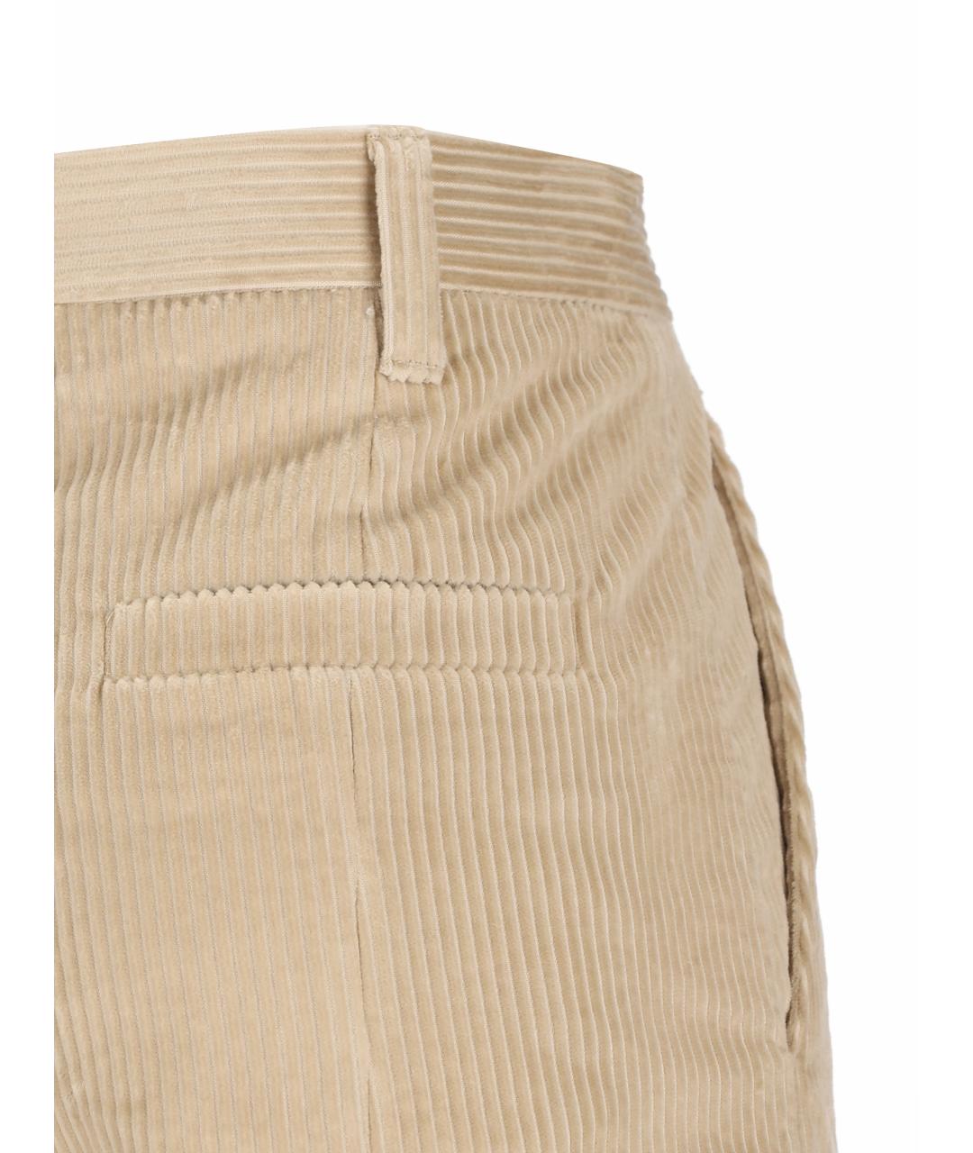 BRUNELLO CUCINELLI Бежевые хлопковые брюки широкие, фото 4