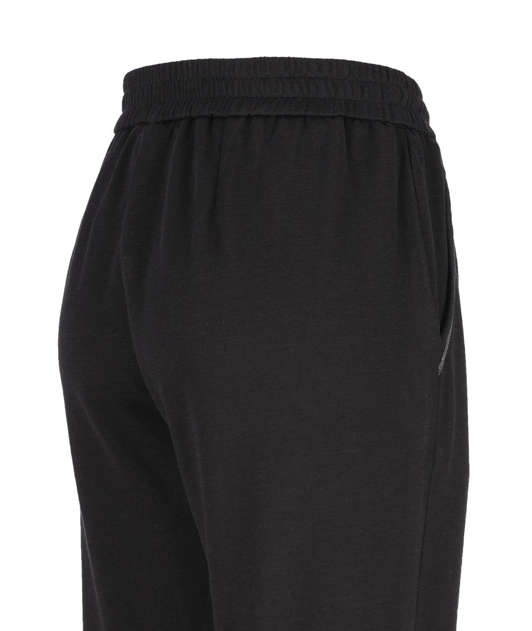 BRUNELLO CUCINELLI Черные хлопковые прямые брюки, фото 4