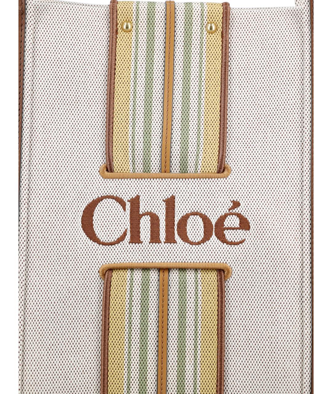 CHLOE Бежевая хлопковая сумка тоут, фото 4