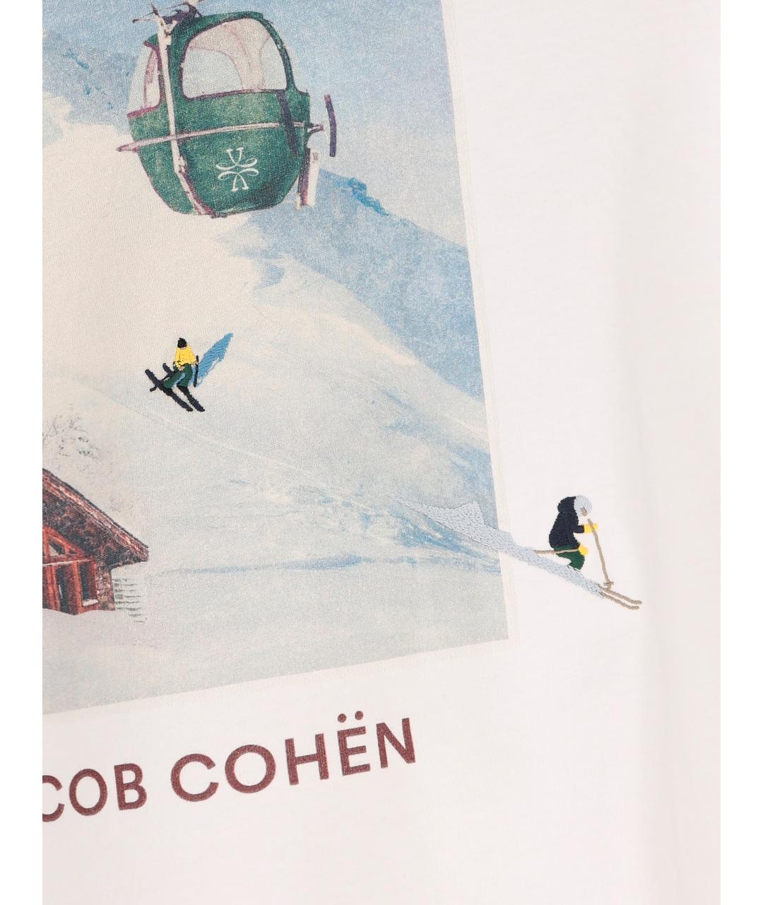 JACOB COHEN Белая хлопковая футболка, фото 4
